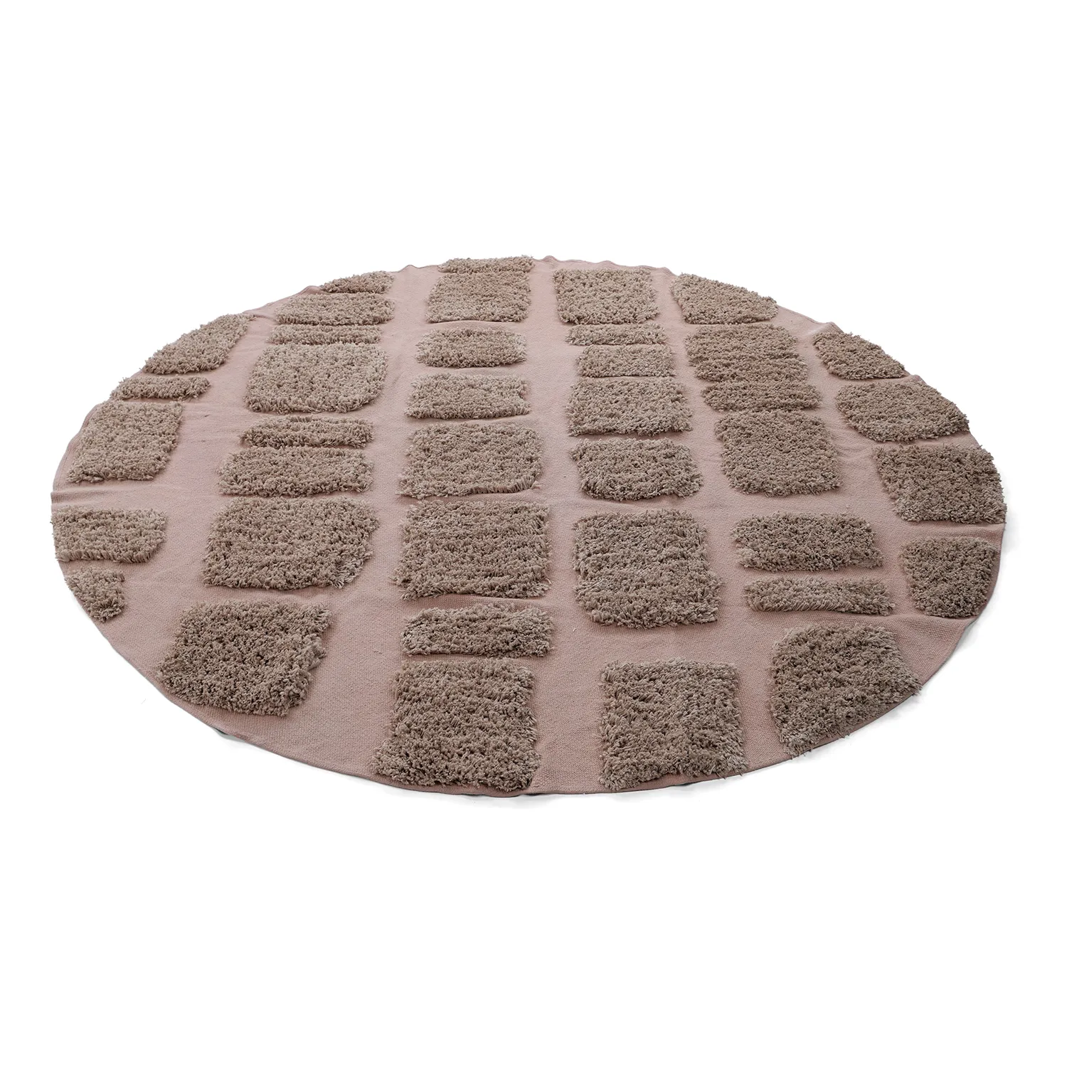 Tapis rond - Otranto Natural Cotton Shaggy (taupe)