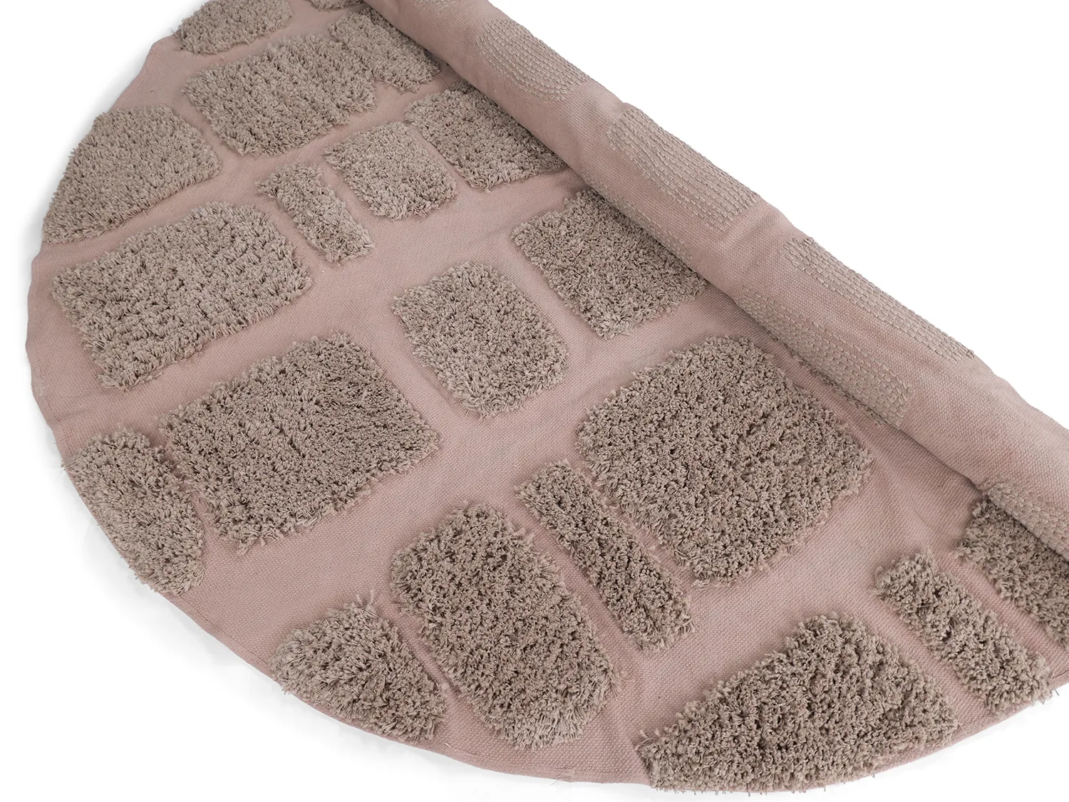 Tapis rond - Otranto Natural Cotton Shaggy (taupe)