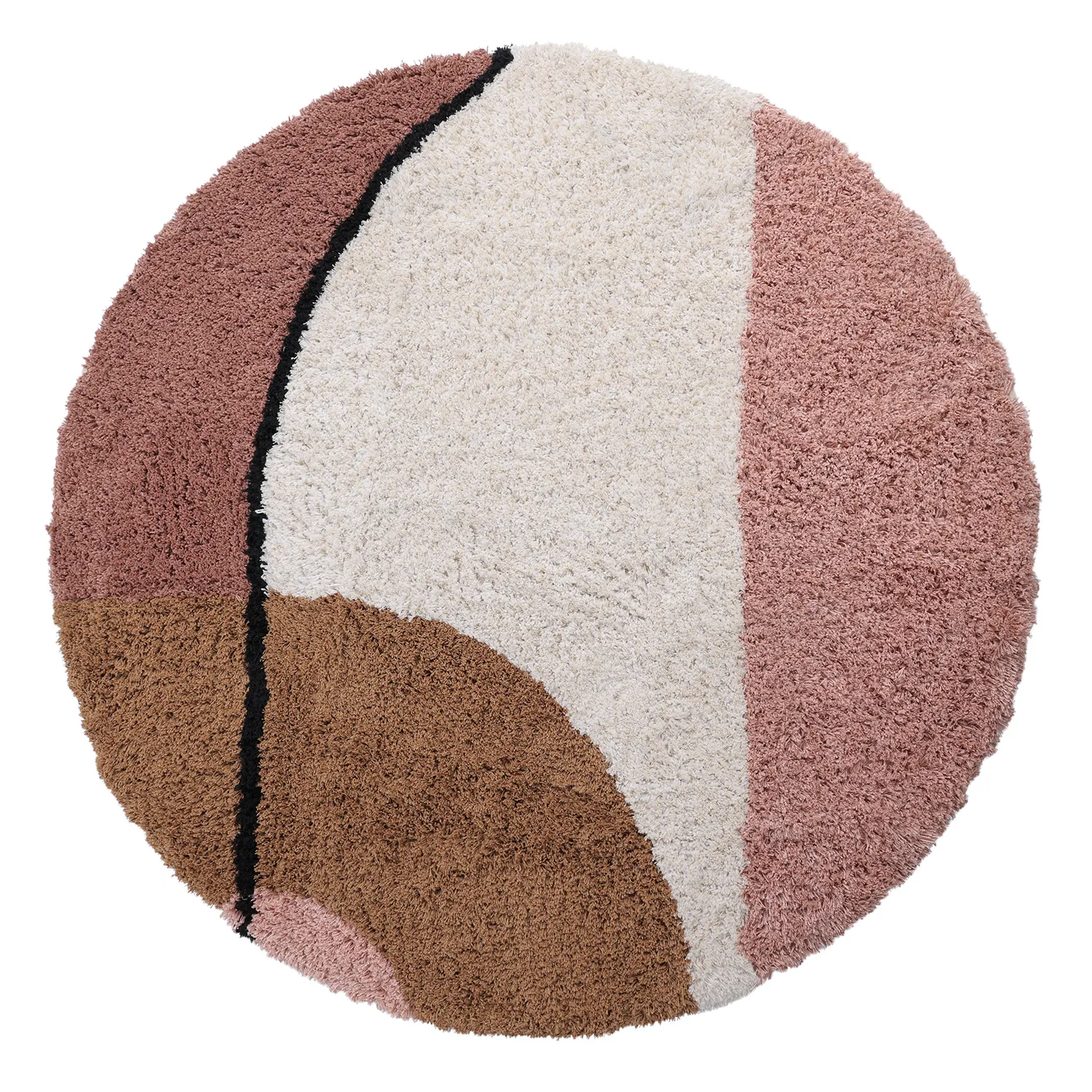 Tapis rond - Perast Natural Cotton Shaggy (multicolore)