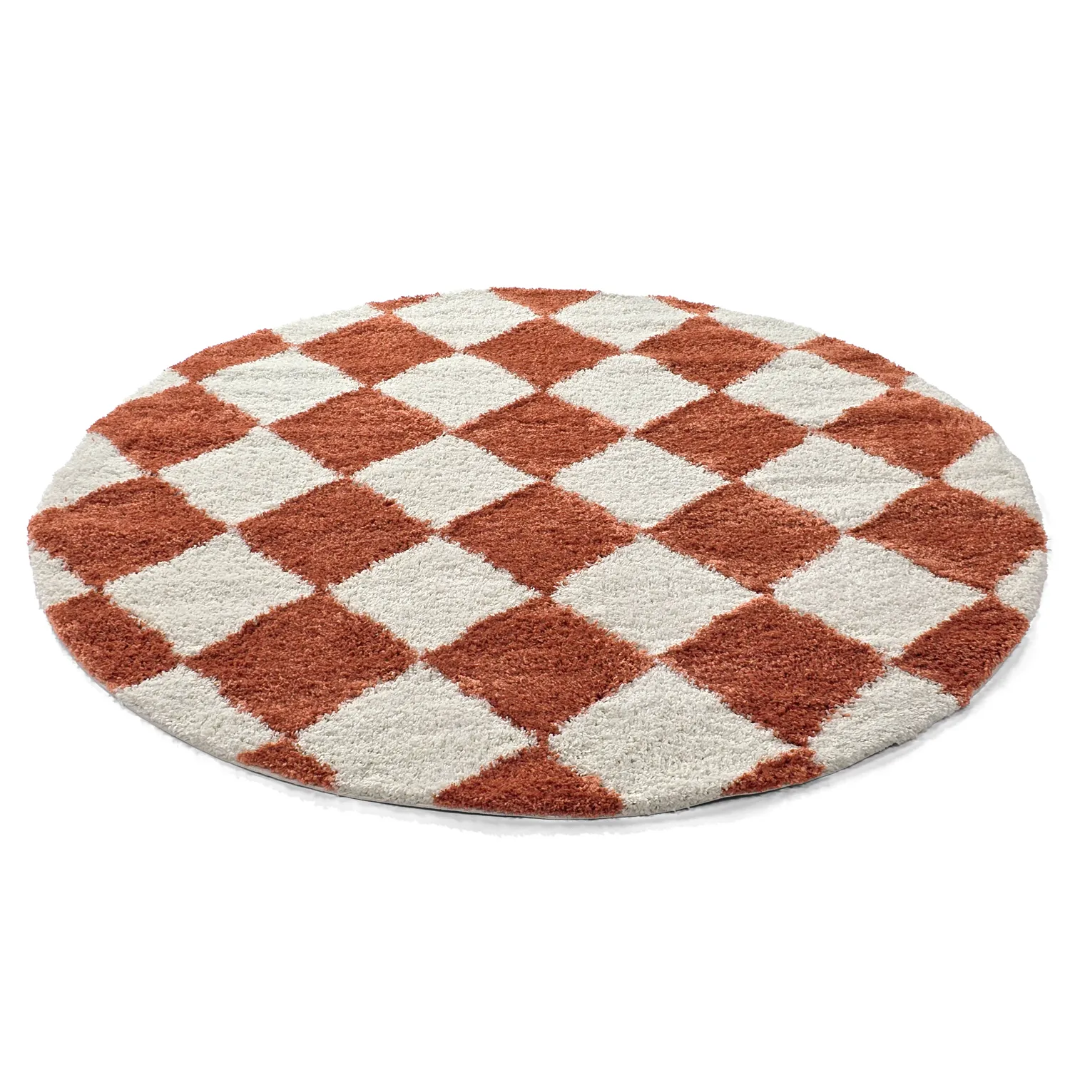 Tapis ronds - Albi (blanc/orange)