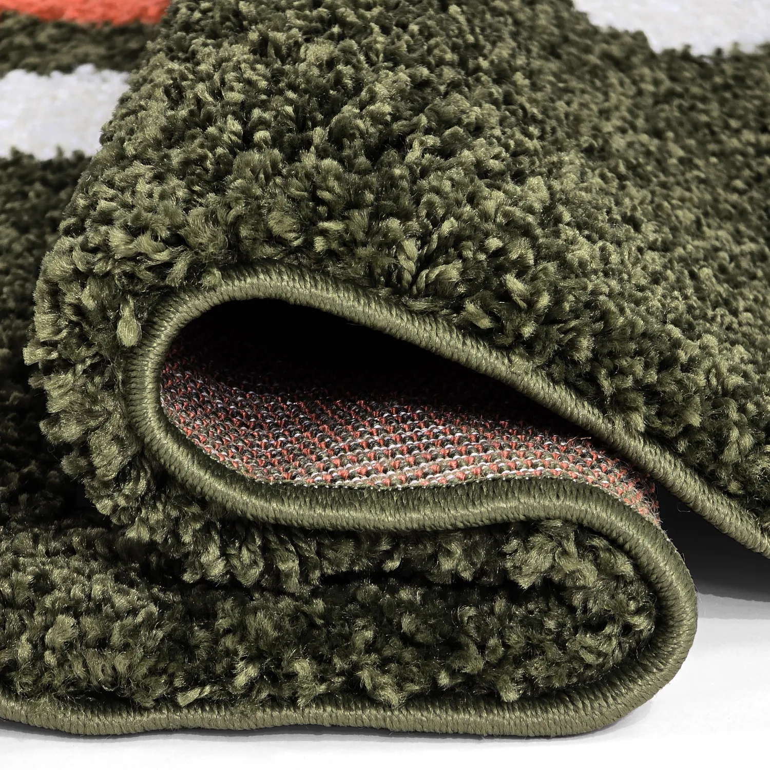 Tapis ronds - Alsace (vert/blanc/orange)