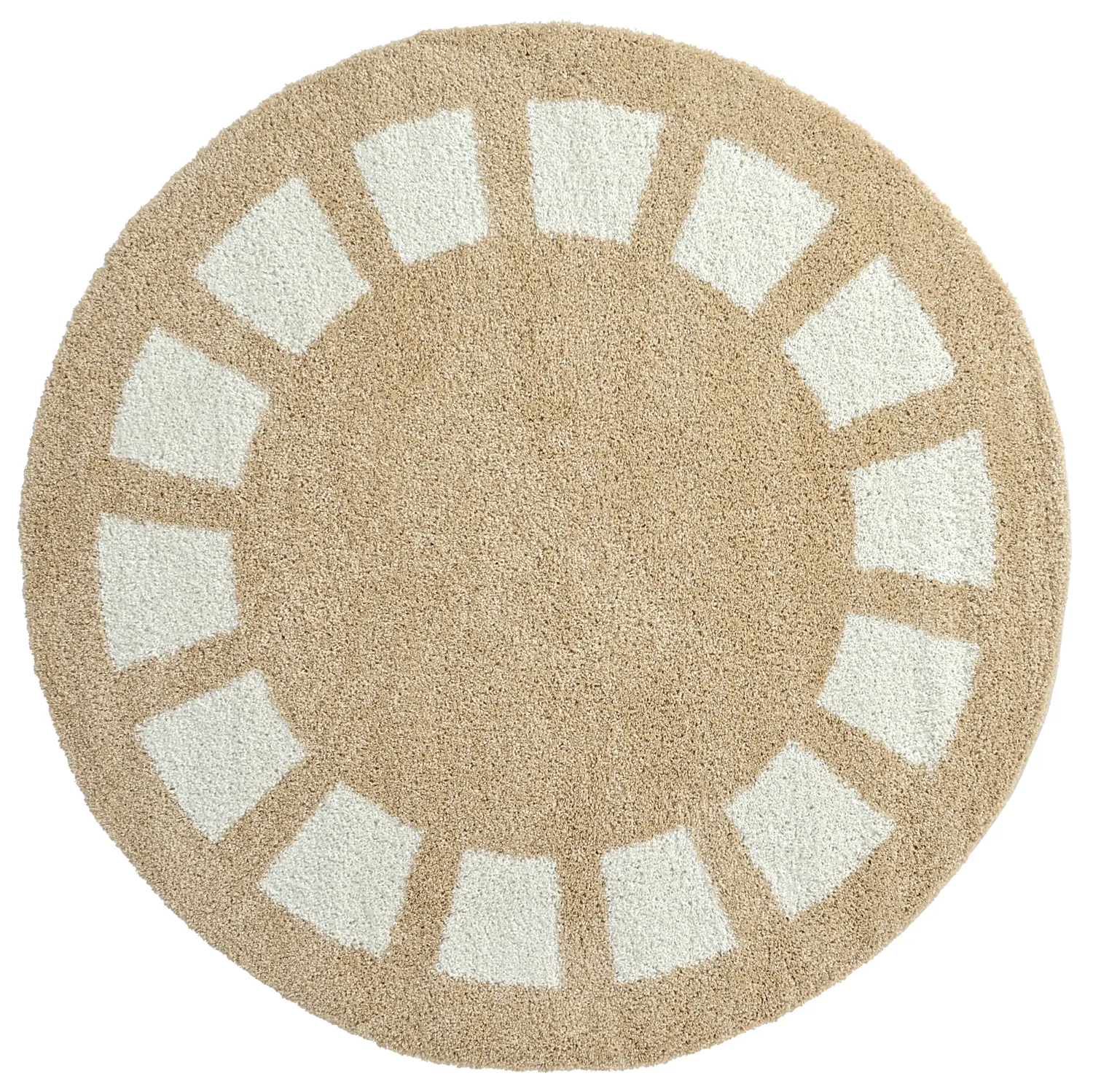 Tapis ronds - Asilah (beige/blanc)