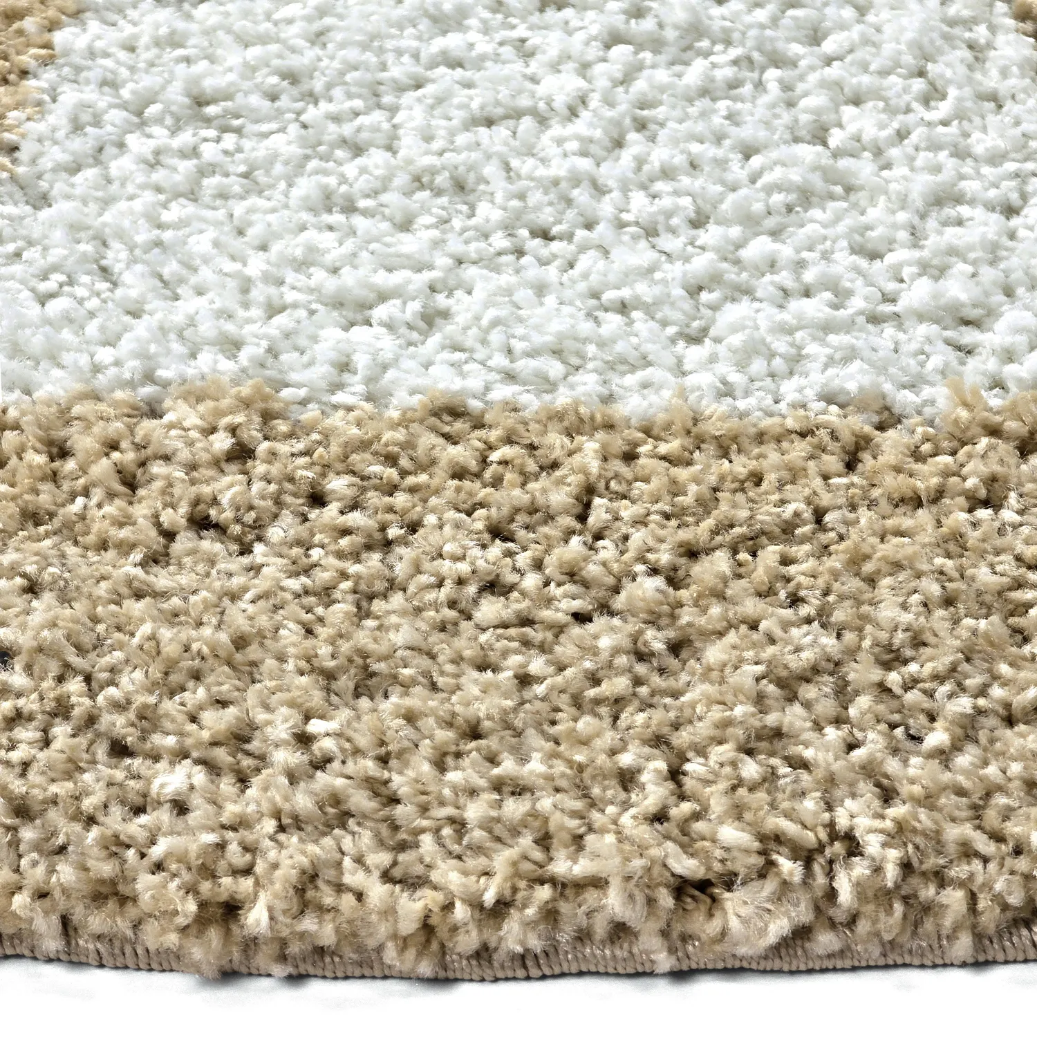 Tapis ronds - Asilah (beige/blanc)