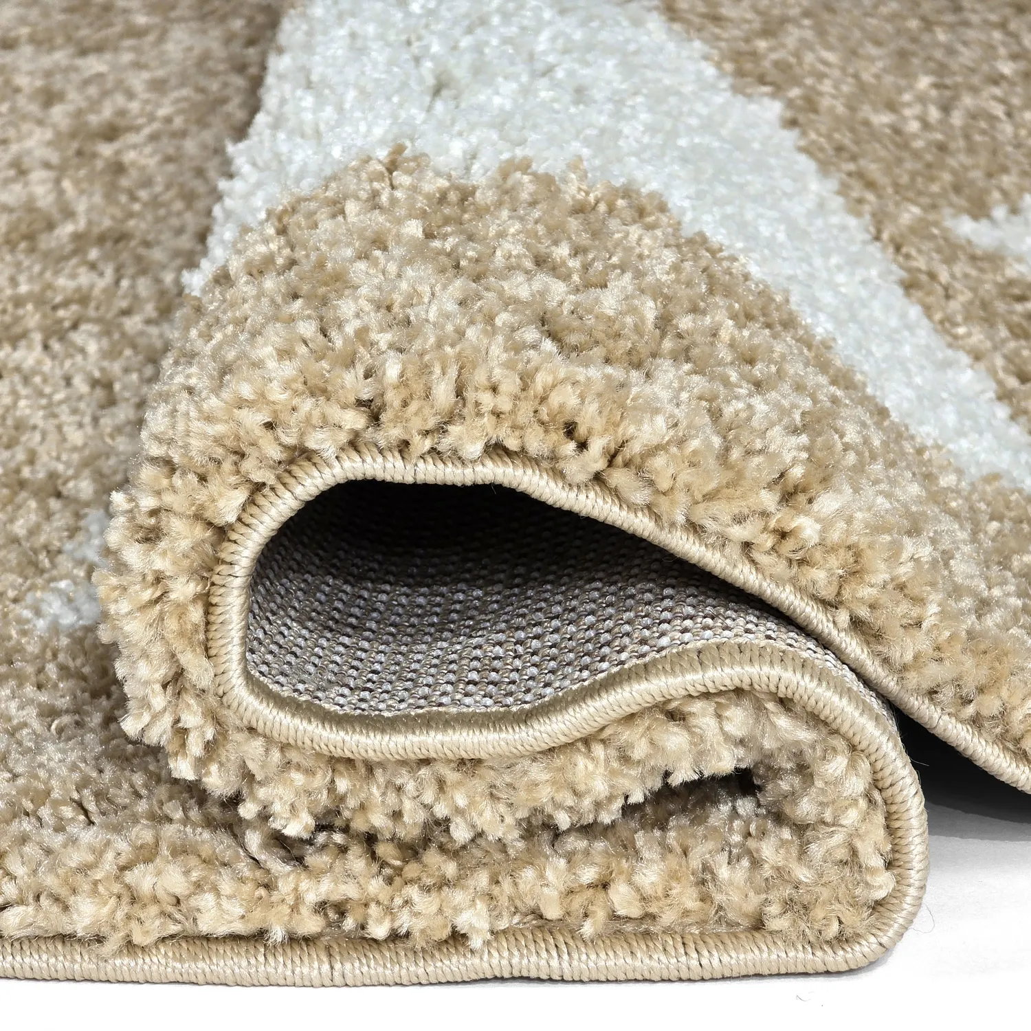 Tapis ronds - Asilah (beige/blanc)