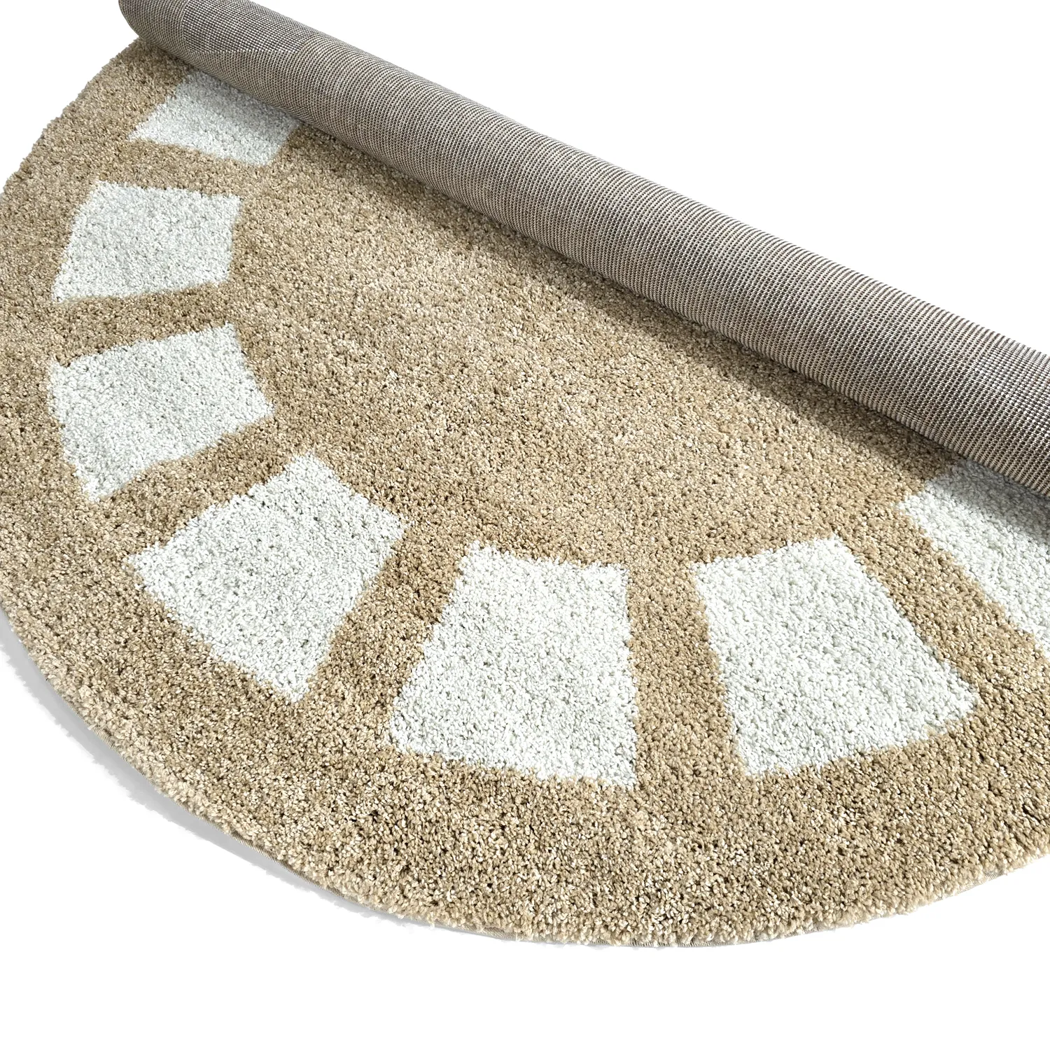 Tapis ronds - Asilah (beige/blanc)