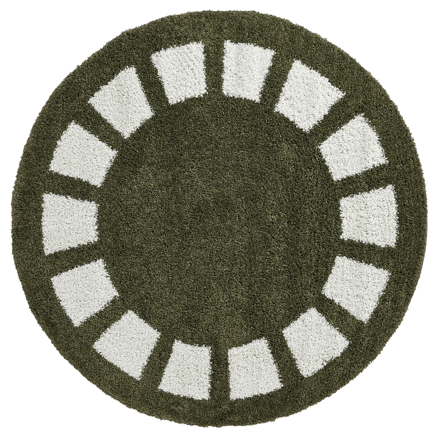 Tapis ronds - Asilah (vert/blanc)