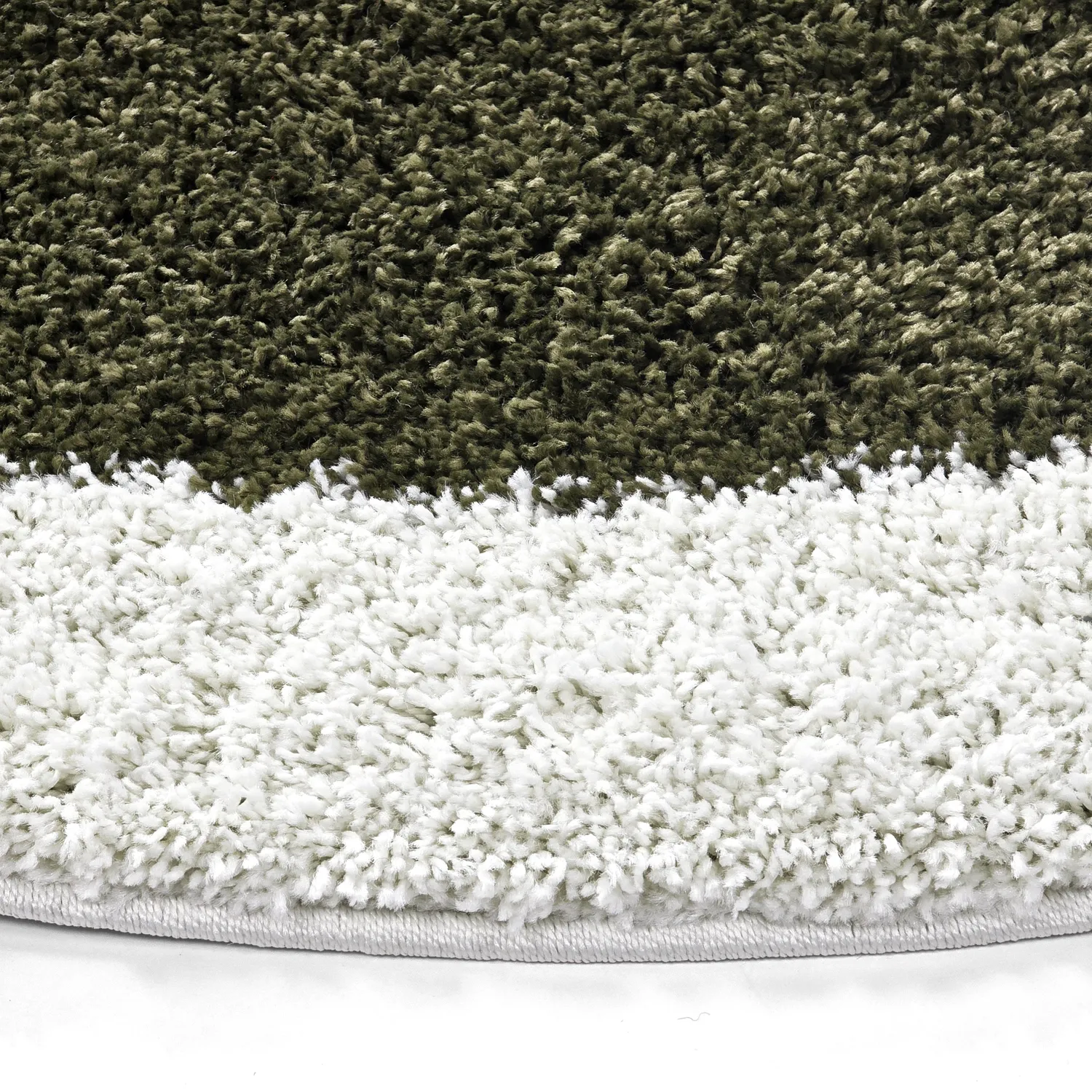 Tapis ronds - Conques (vert/blanc)