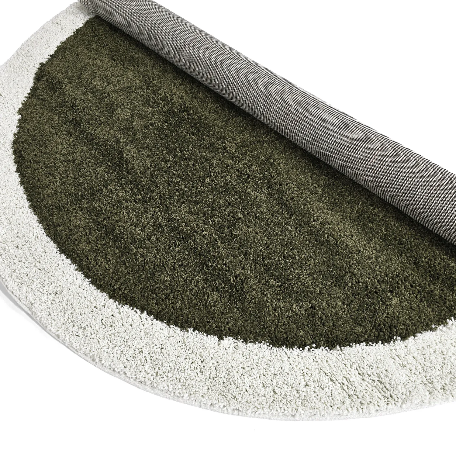 Tapis ronds - Conques (vert/blanc)