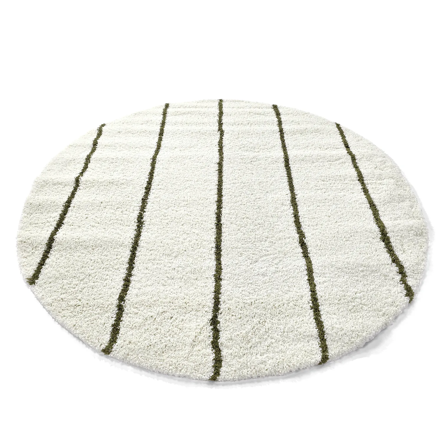 Tapis ronds - Eze (blanc/vert)