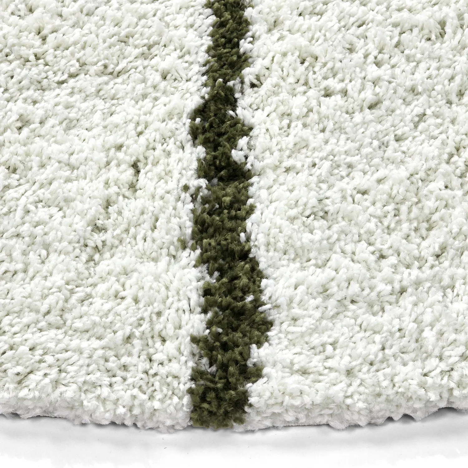Tapis ronds - Eze (blanc/vert)