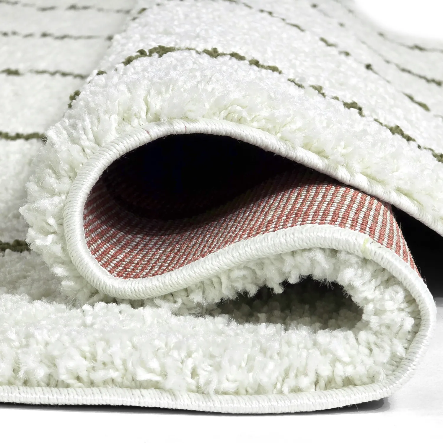 Tapis ronds - Eze (blanc/vert)