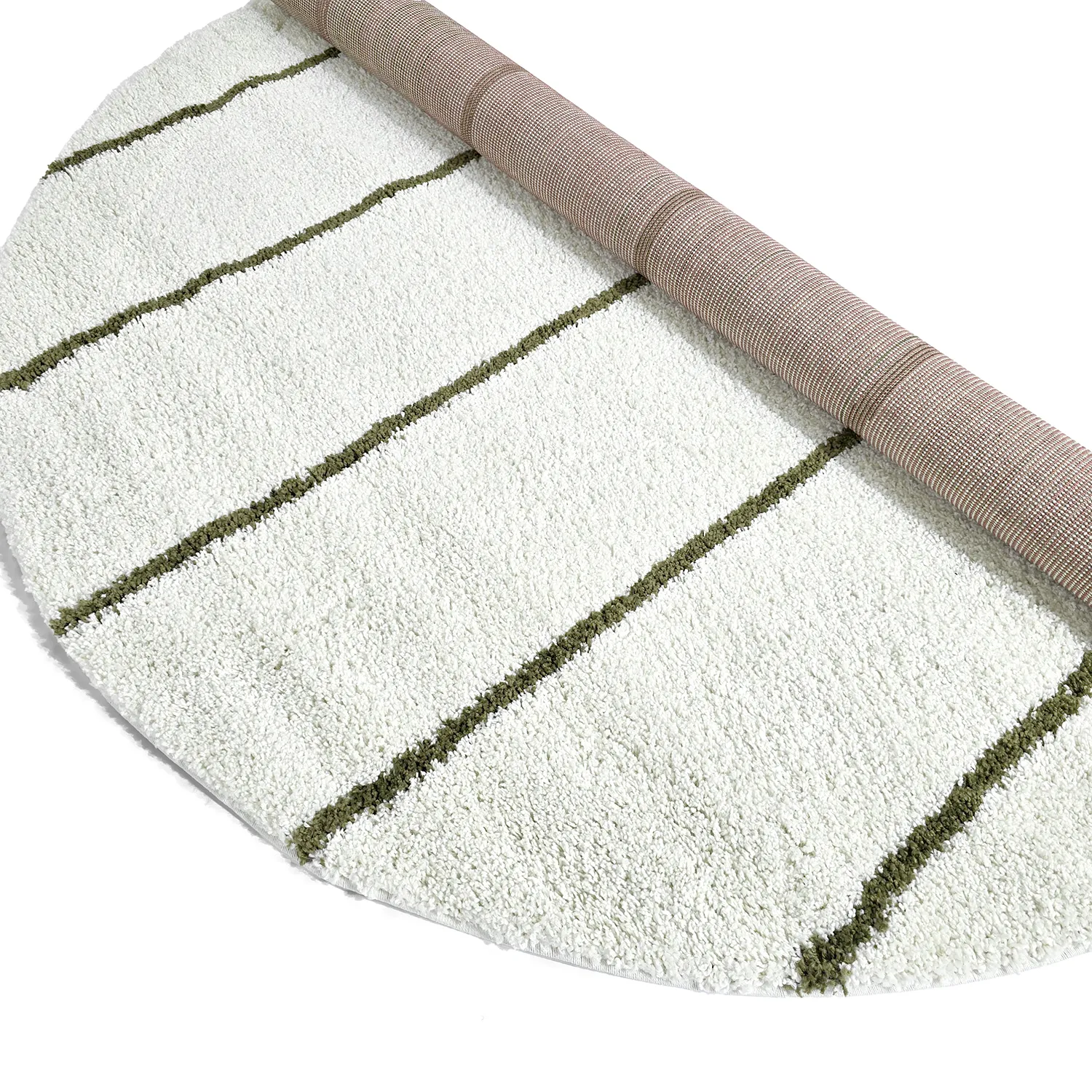 Tapis ronds - Eze (blanc/vert)