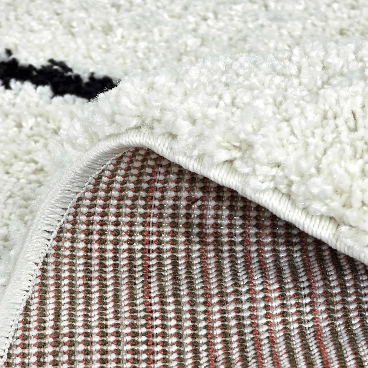 Tapis ronds - Eze (blanc/noir)