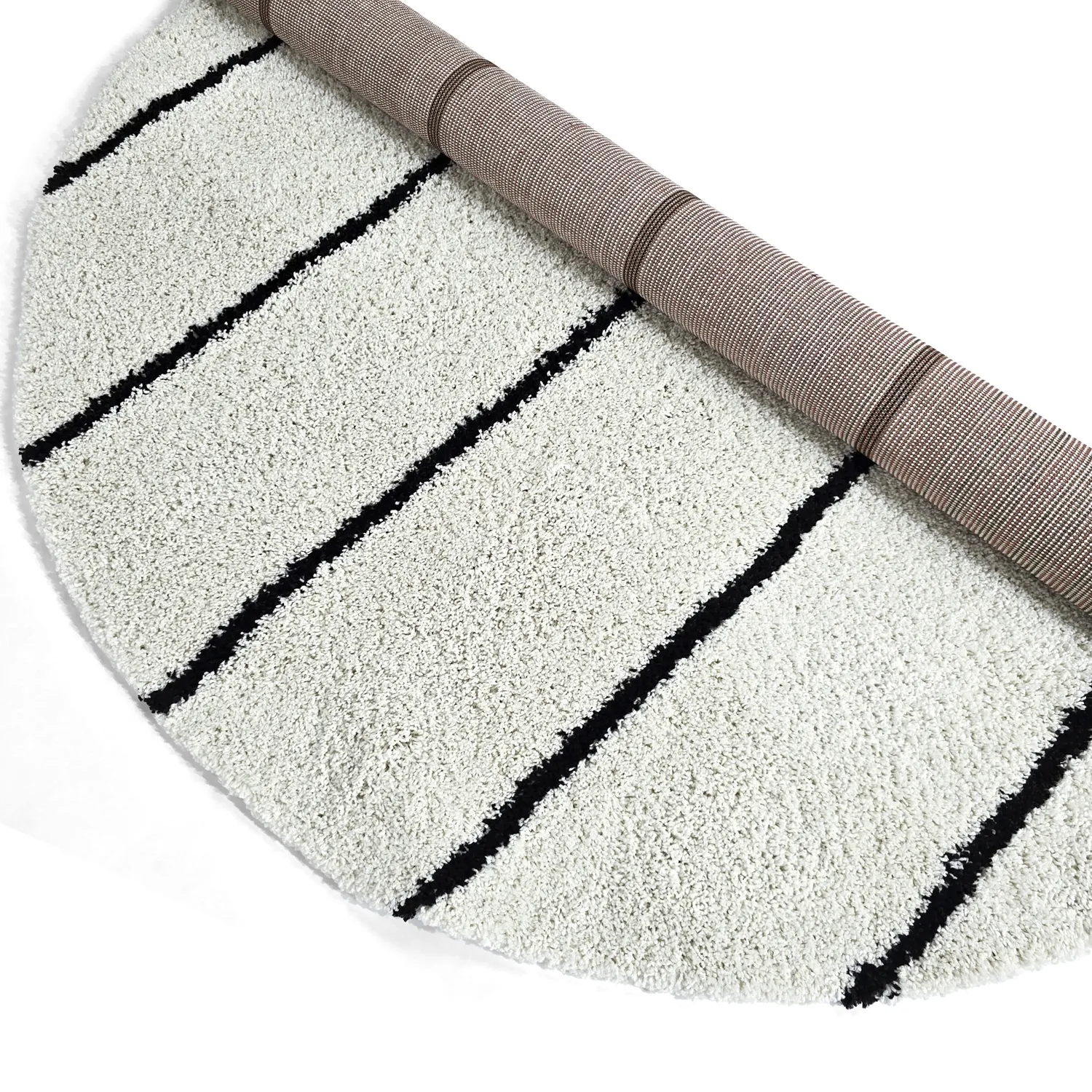 Tapis ronds - Eze (blanc/noir)