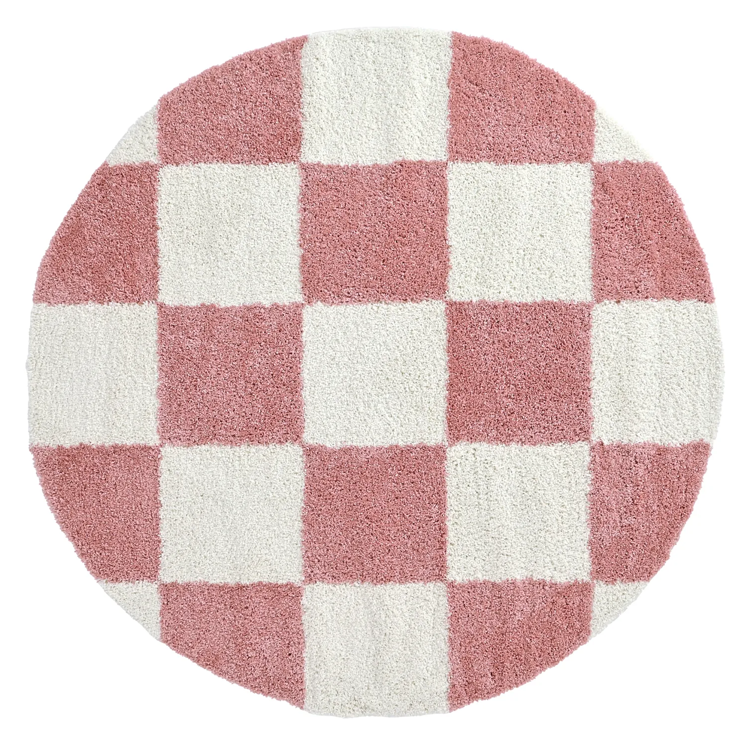 Tapis ronds - Gordes (rose/blanc)