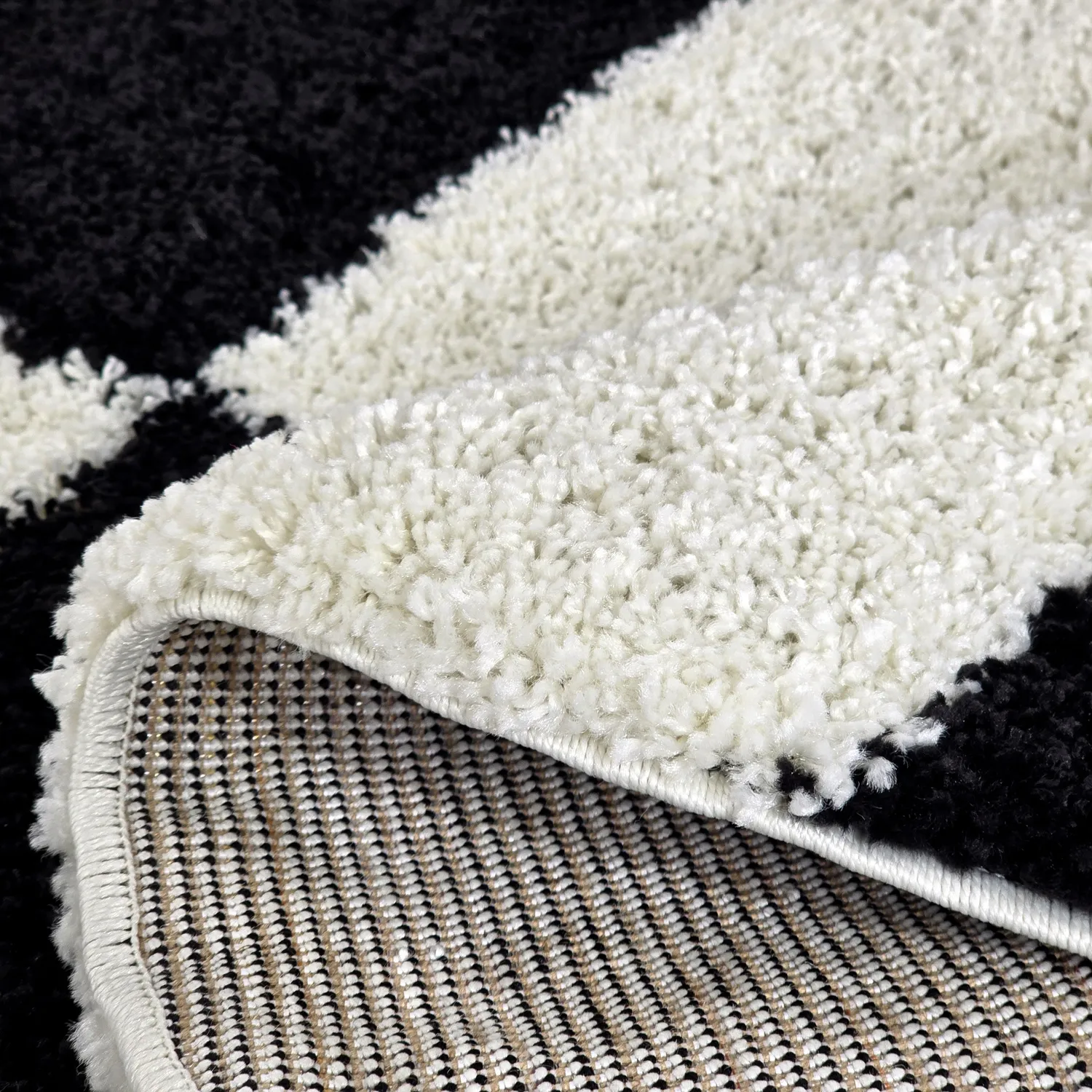 Tapis ronds - Gordes (noir/blanc)