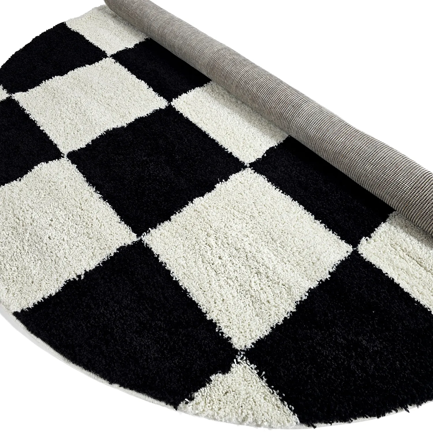 Tapis ronds - Gordes (noir/blanc)