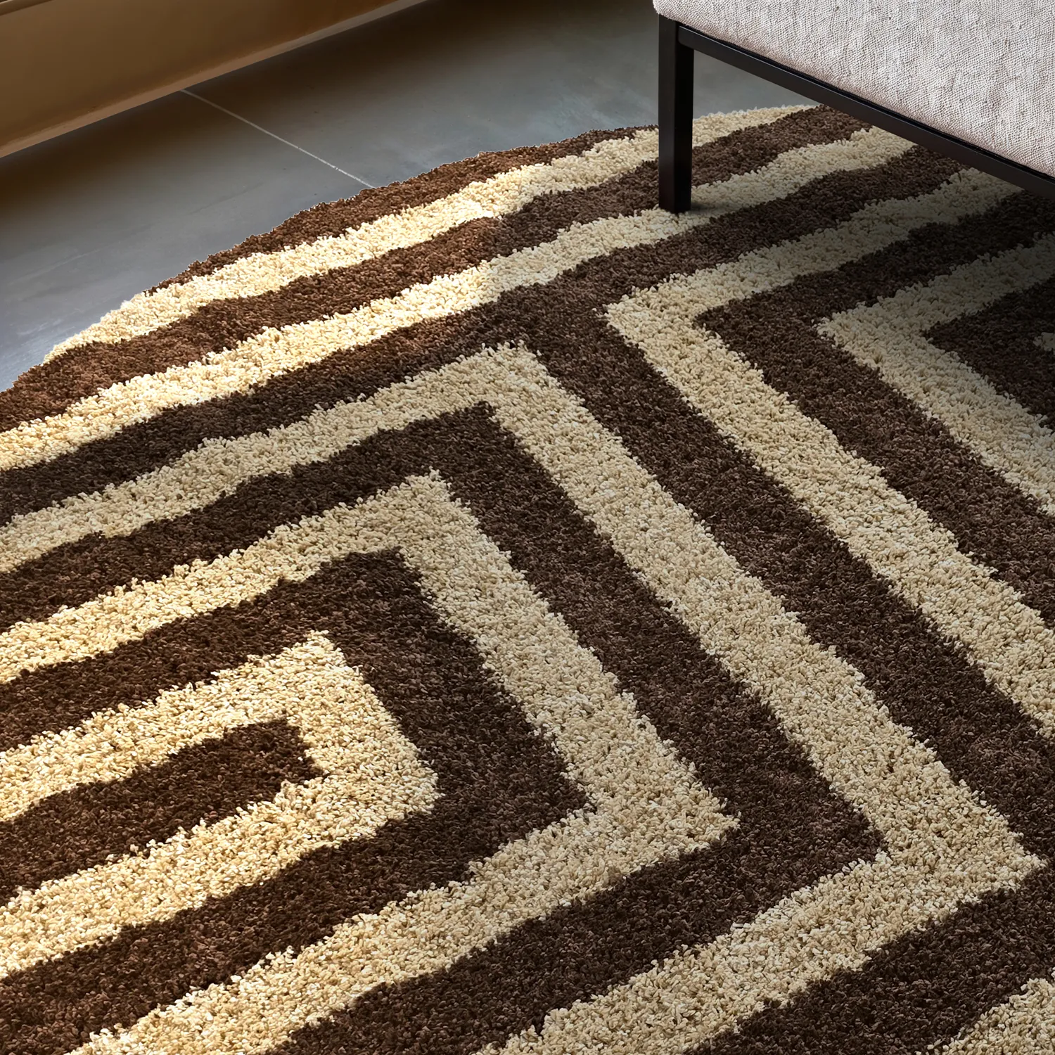 Tapis ronds - Imilchil (beige/marron)