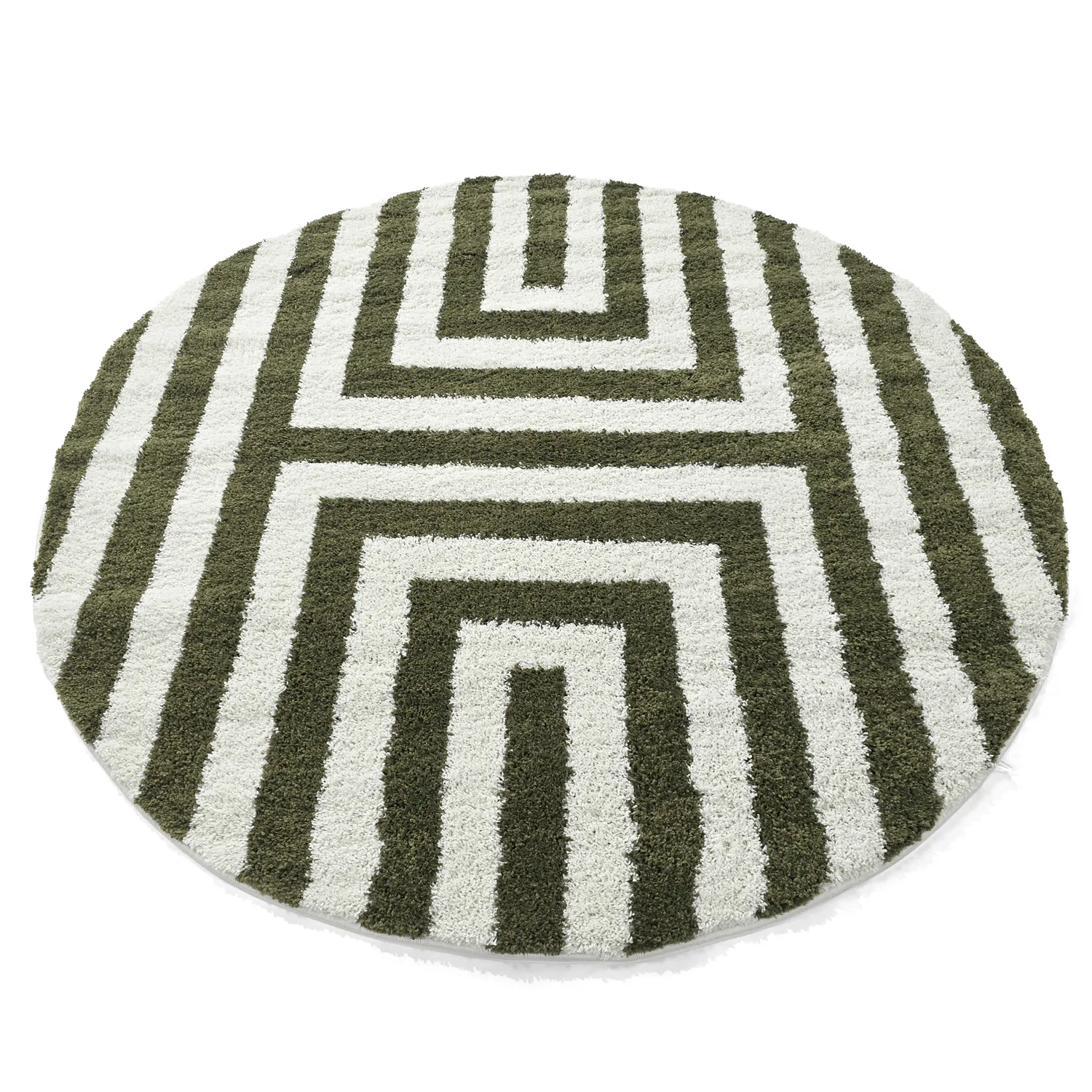 Tapis ronds - Imilchil (blanc/vert)