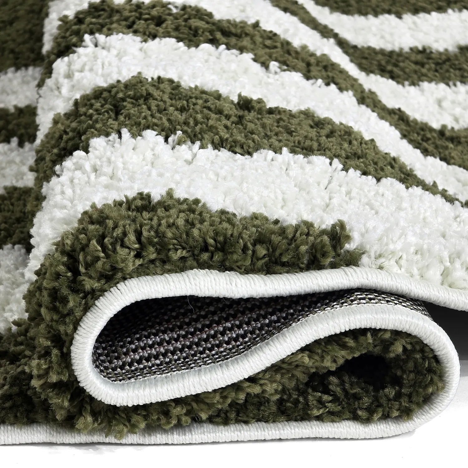 Tapis ronds - Imilchil (blanc/vert)