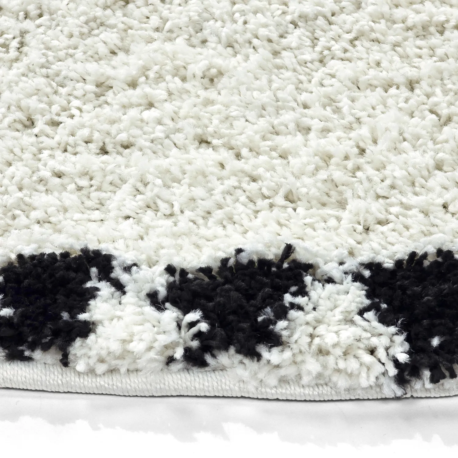 Tapis ronds - Tiznit (blanc/noir)