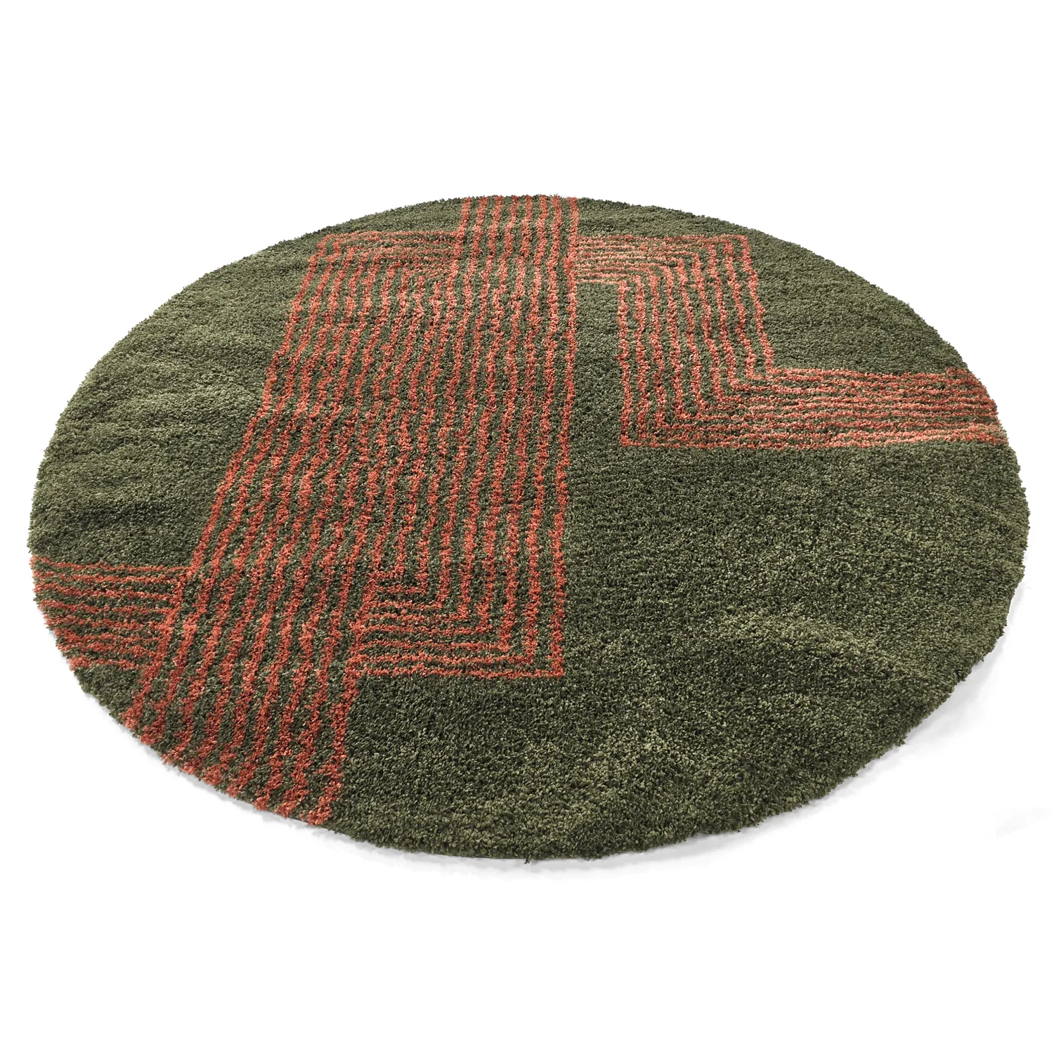 Tapis ronds - Zagora (vert/orange)
