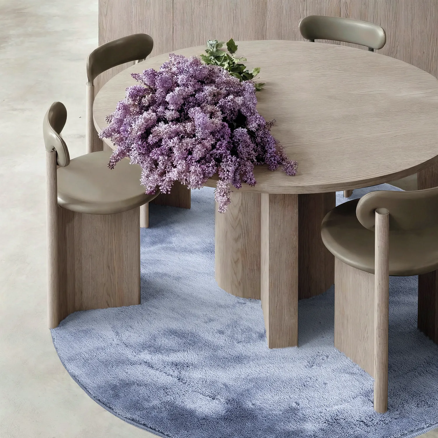 Tapis rond - Aranga Super Soft Fur (bleu acier)