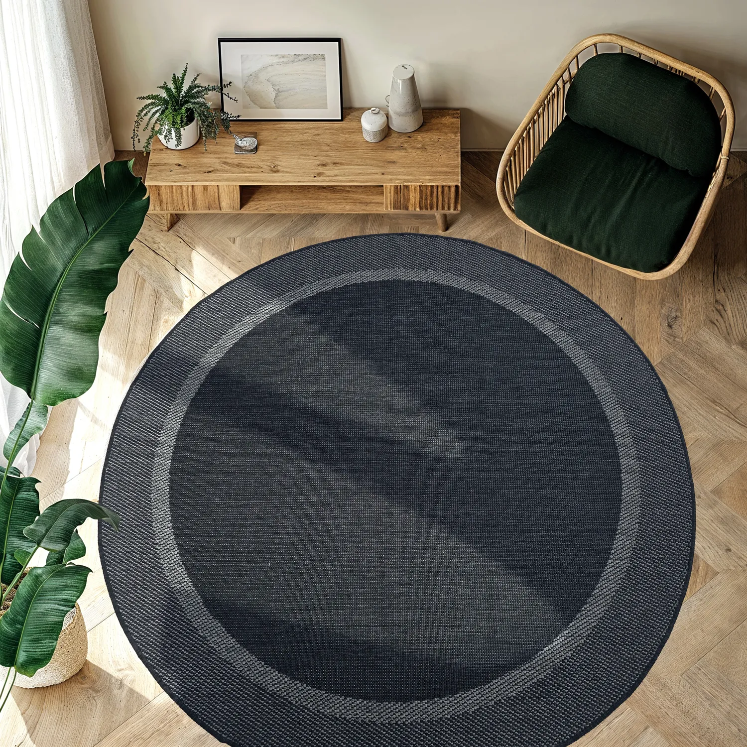 Tapis rond - Indoor/Outdoor Alta (anthracite)