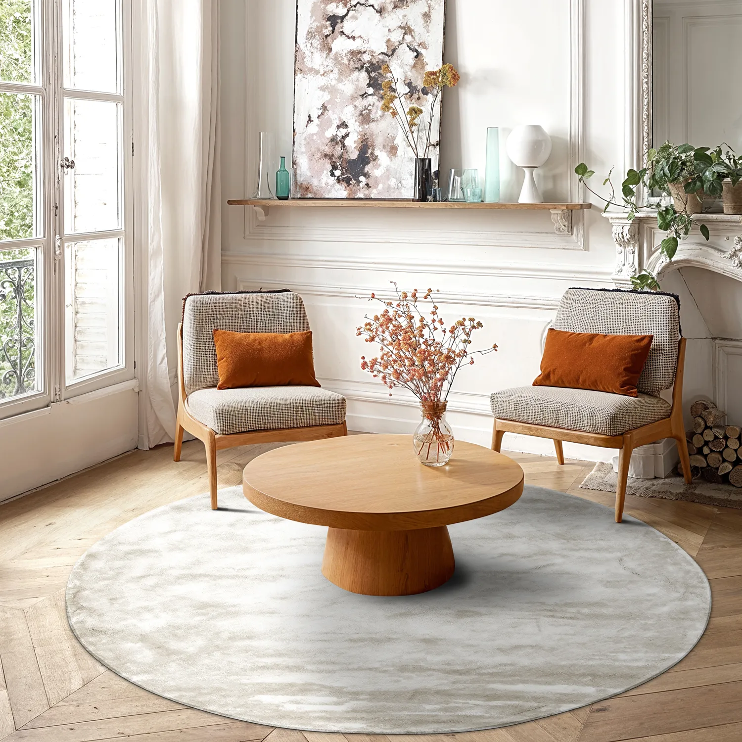 Tapis rond - Jodhpur Special Luxury Edition (blanc cassé)