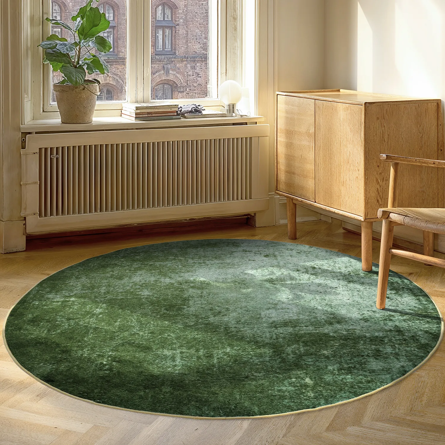 Tapis rond - Lynton (vert)