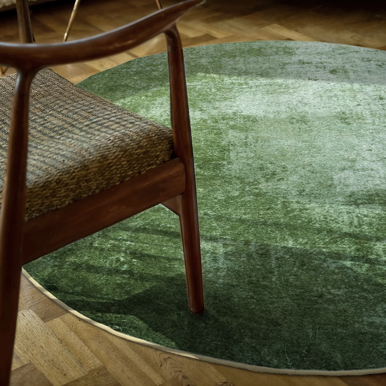 Tapis rond - Lynton (vert)