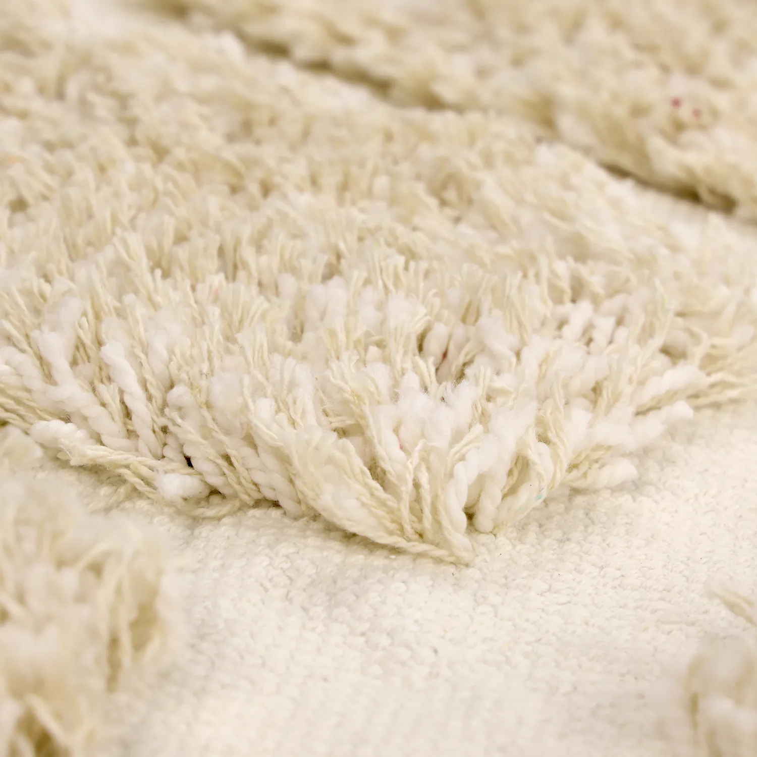 Tapis rond - Otranto Natural Cotton Shaggy (blanc cassé)