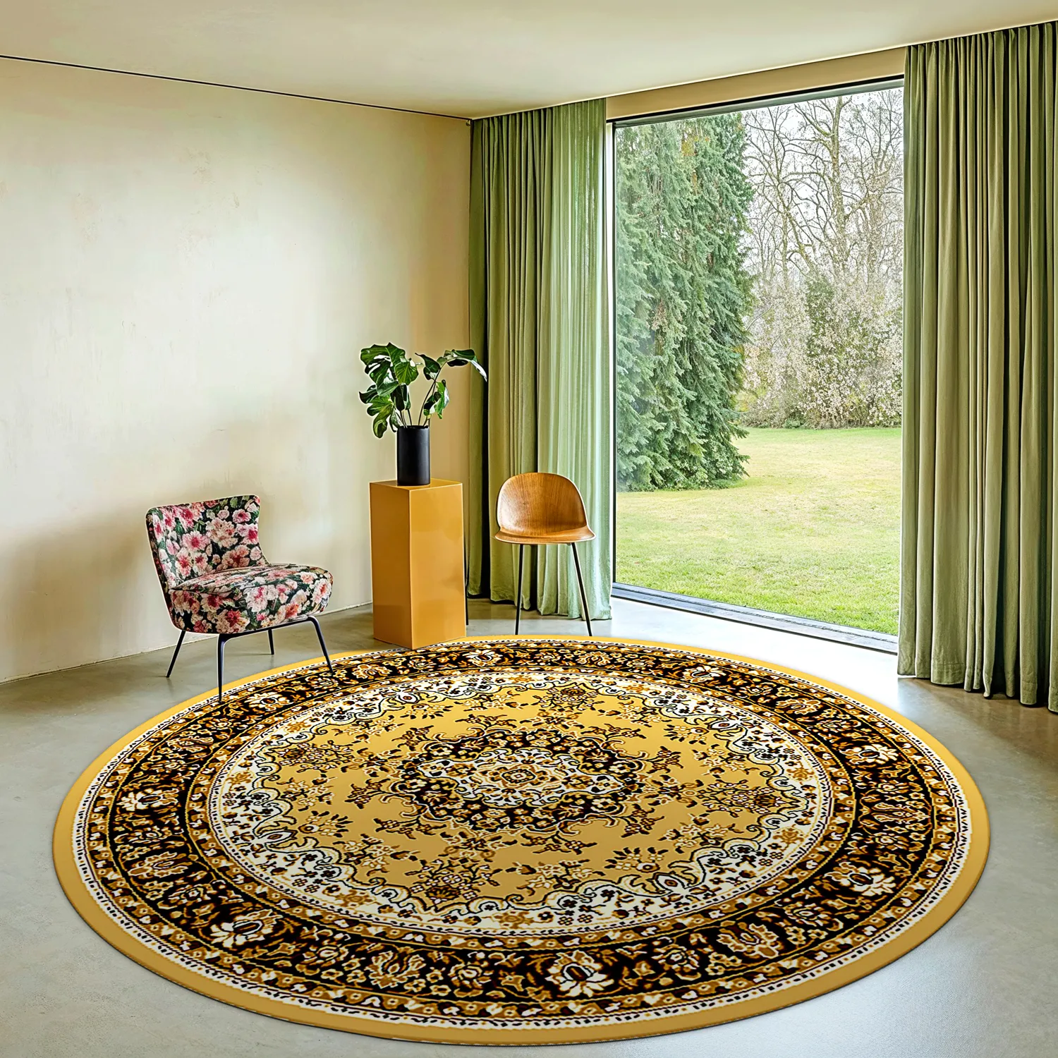 Tapis rond - Peking (doré)