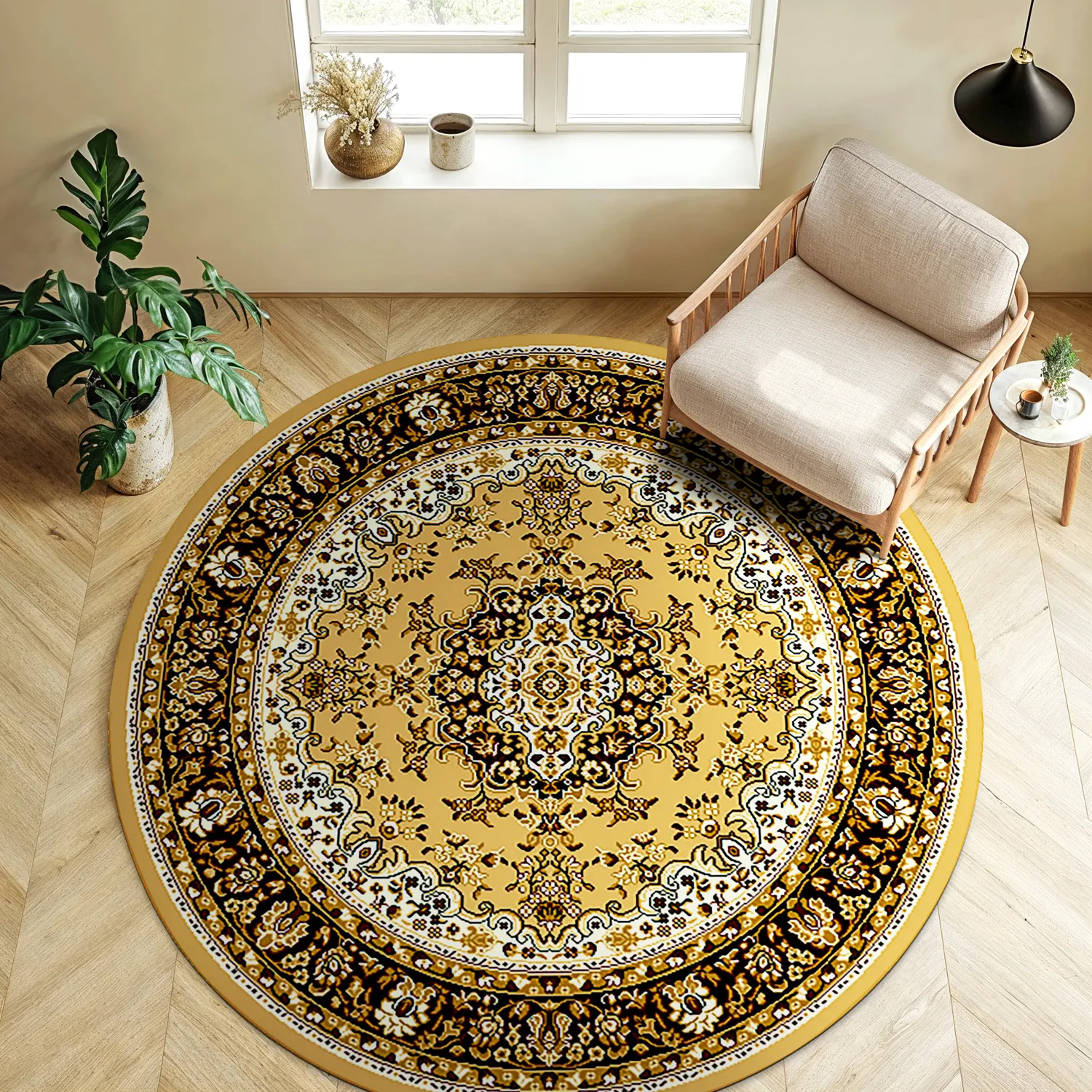 Tapis rond - Peking (doré)