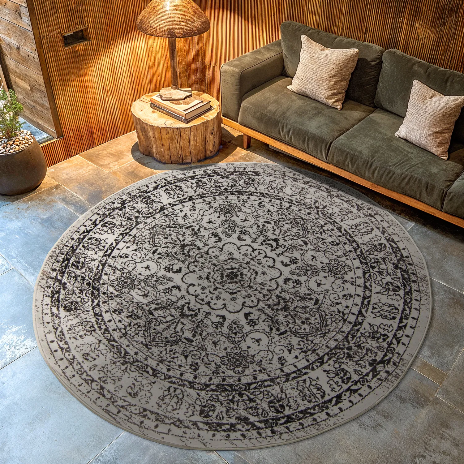 Tapis rond - Peking Noble (gris)