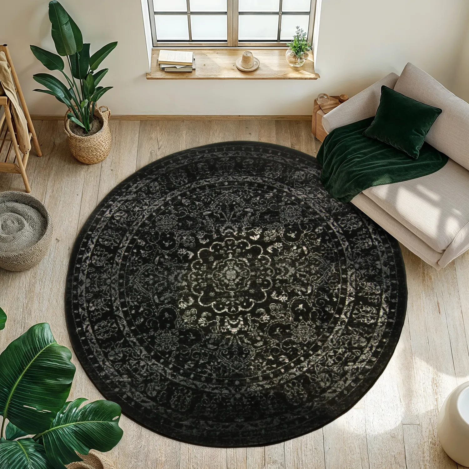Tapis rond - Peking Noble (noir)
