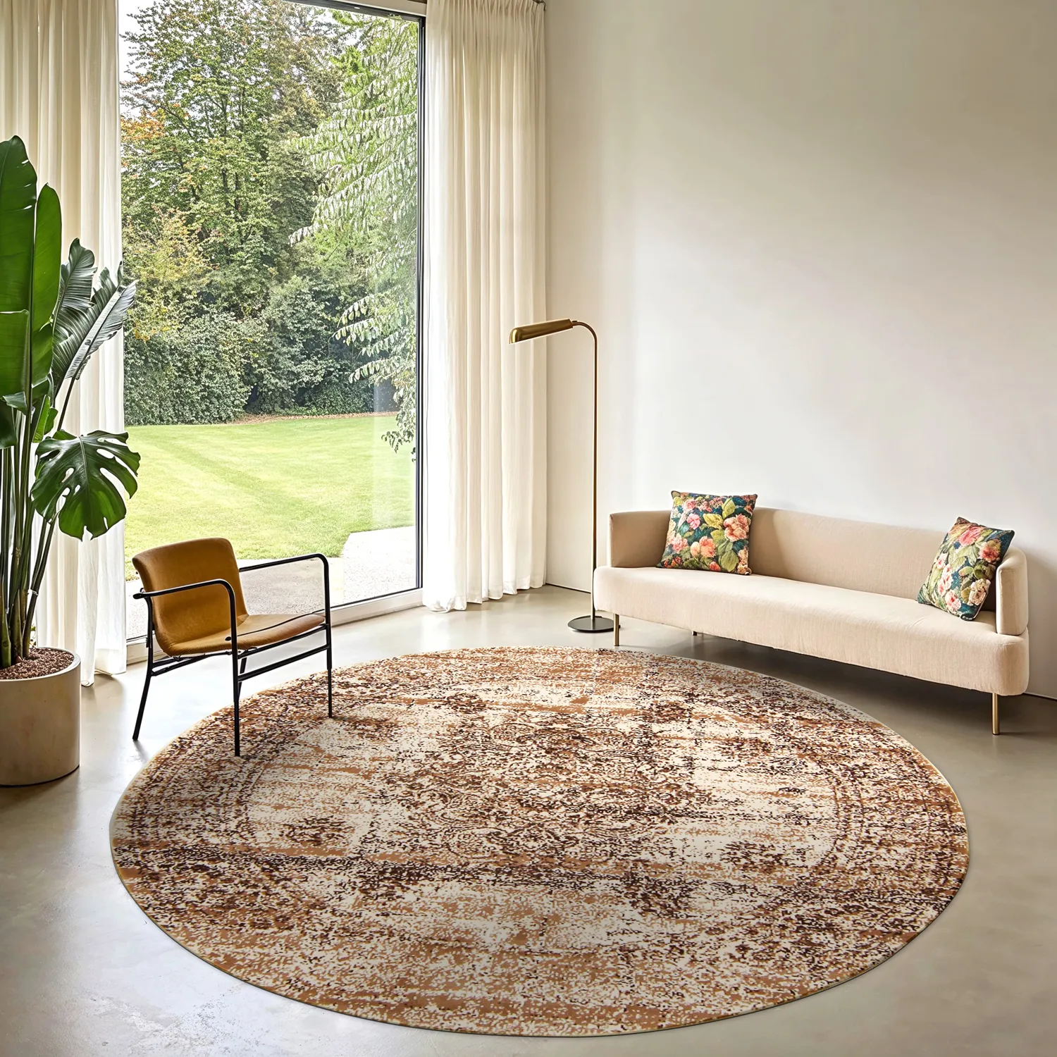 Tapis rond - Peking Royal (blanc)