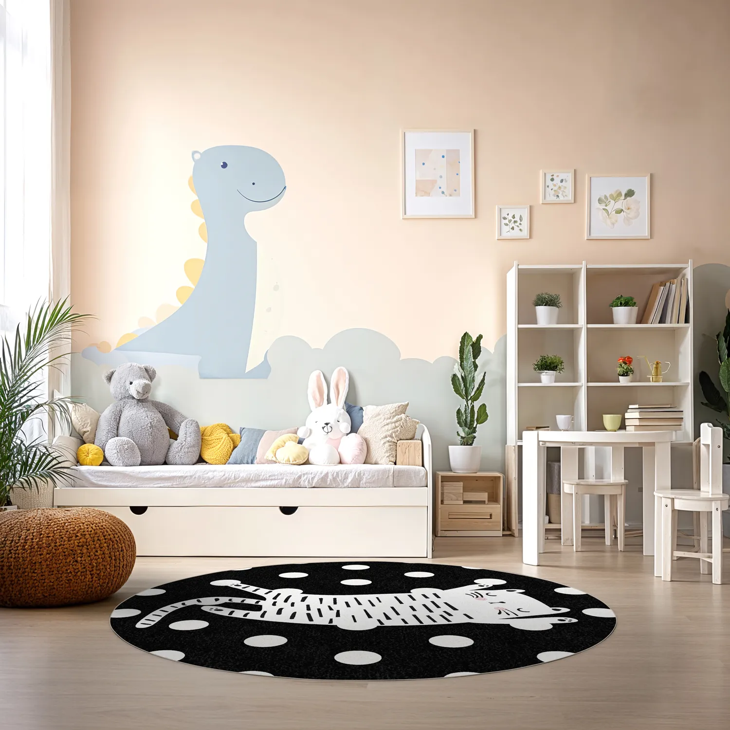 Tapis rond - Sleepy Kitten (multicolore)
