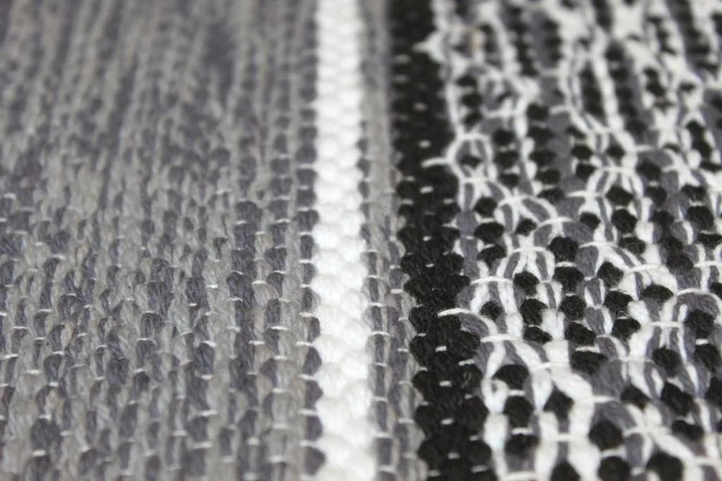 Tapis chiffons - Visby (noir-blanc)