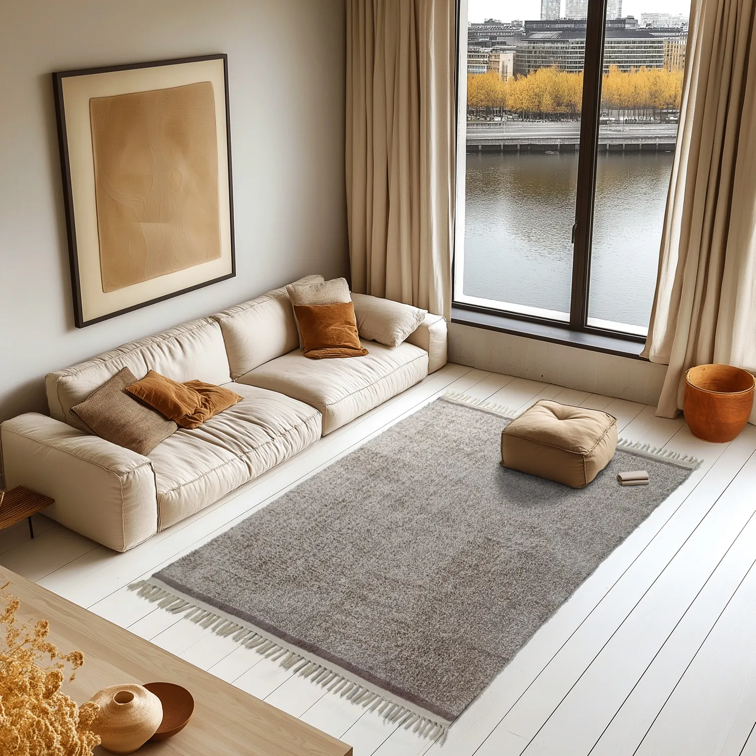 Tapis à poils longs - Celina Natural Cotton Shaggy (beige/marron)