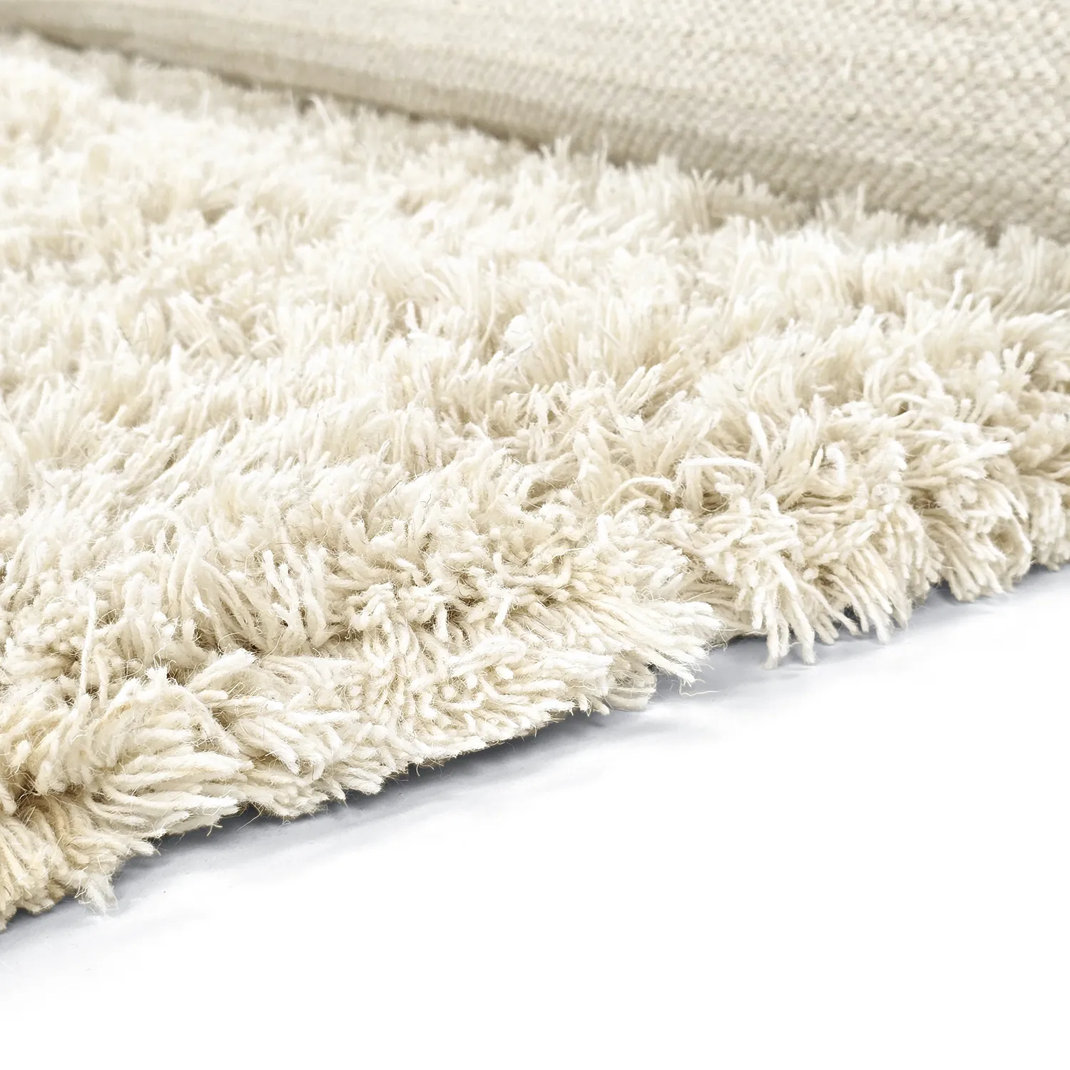 Tapis shaggy - Fassale Hand Woven Wool Shaggy (blanc)