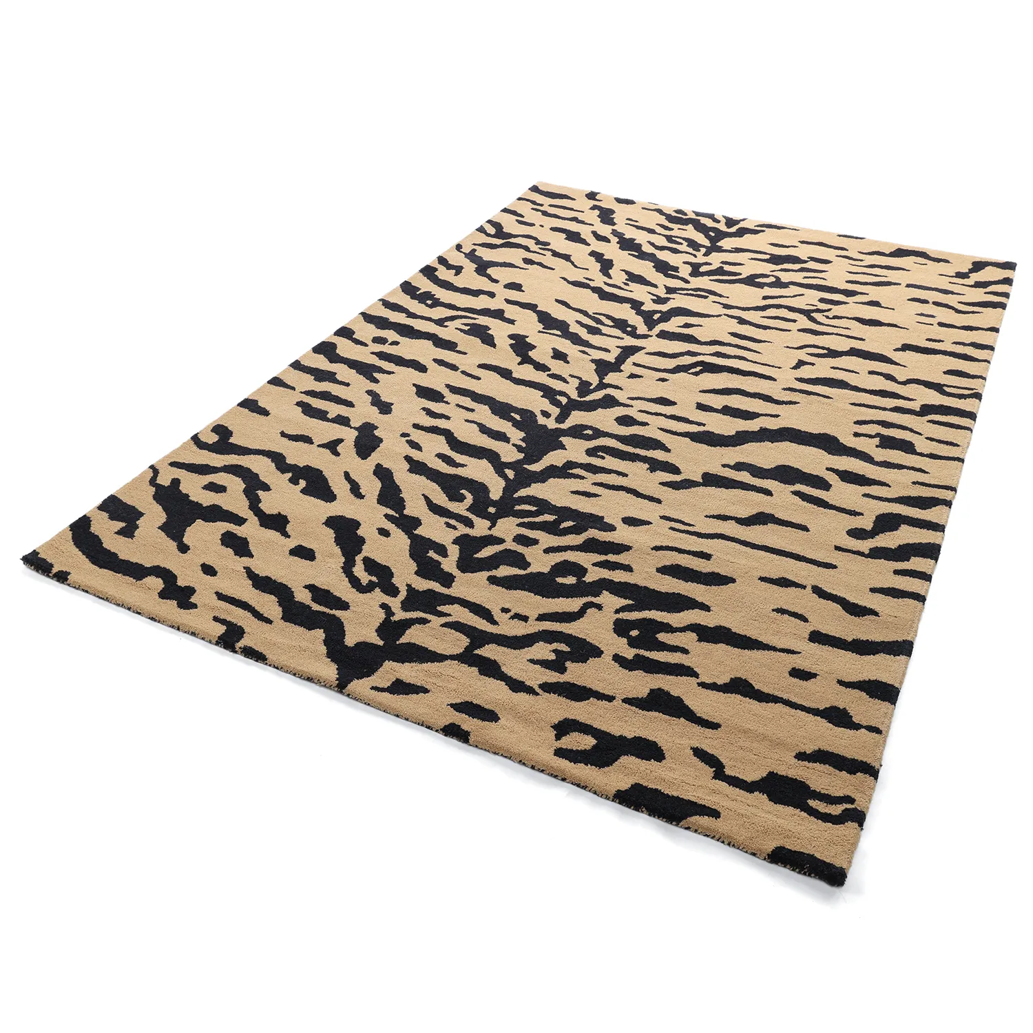 Tapis shaggy - Zebra Tufted Wool Premium (beige/noir)