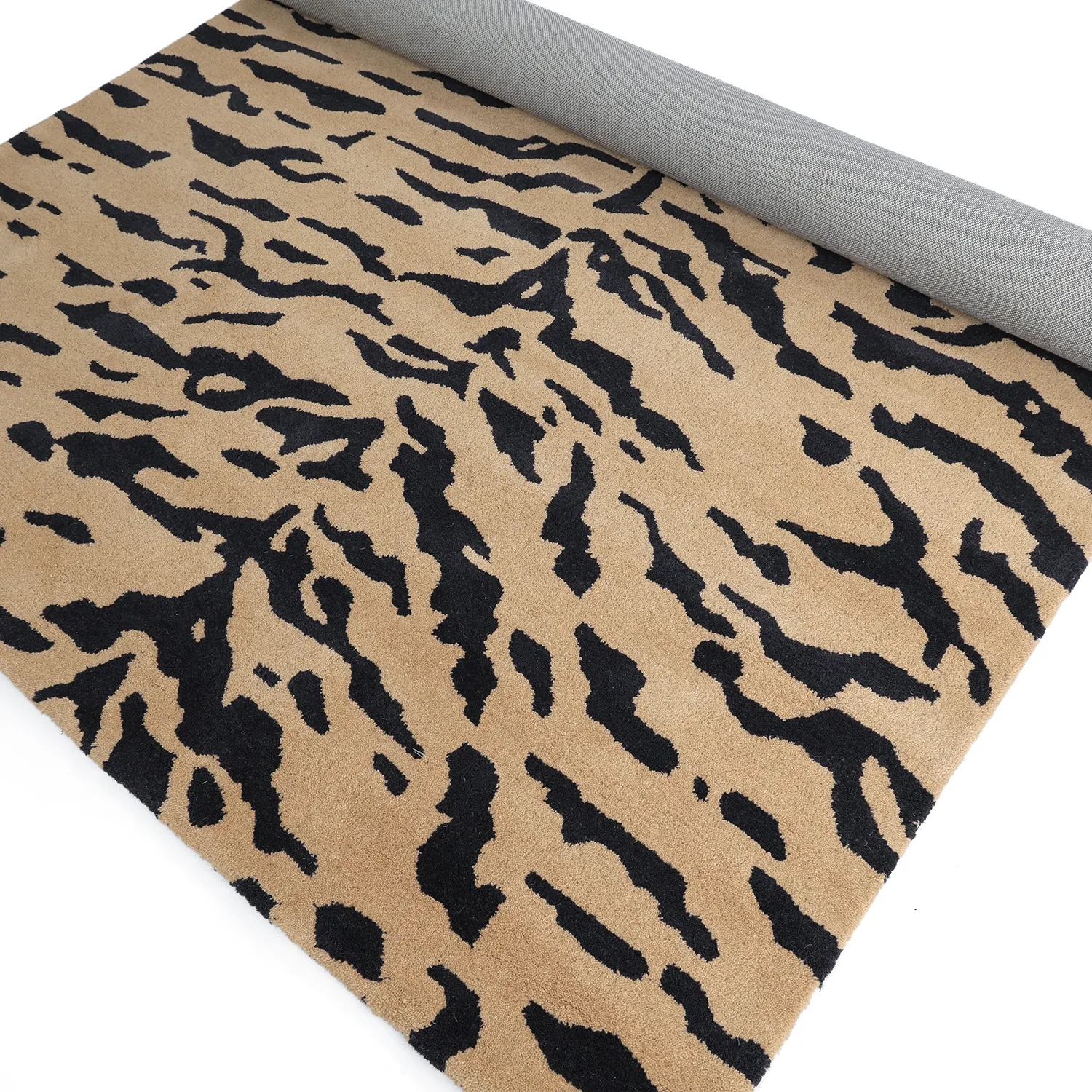 Tapis shaggy - Zebra Tufted Wool Premium (beige/noir)