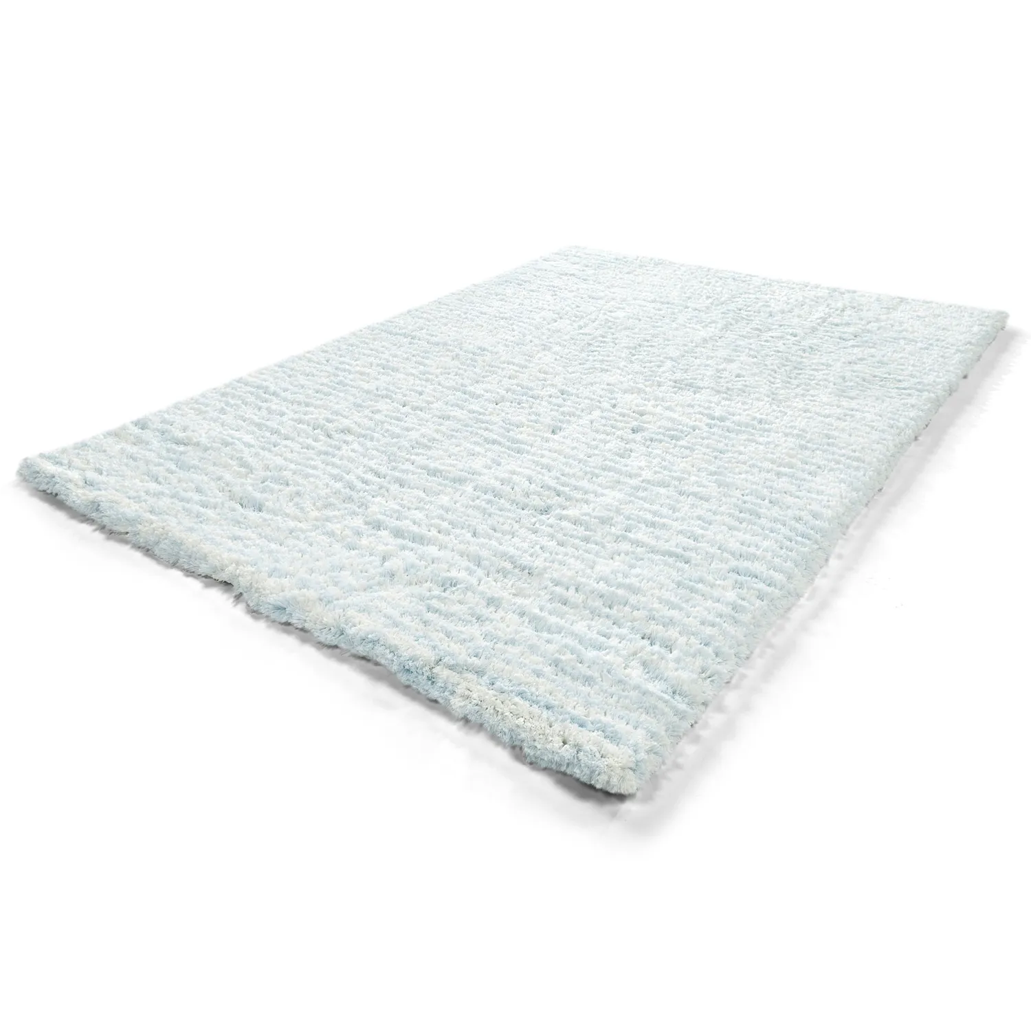 Tapis shaggy - Aden (bleu clair/blanc)