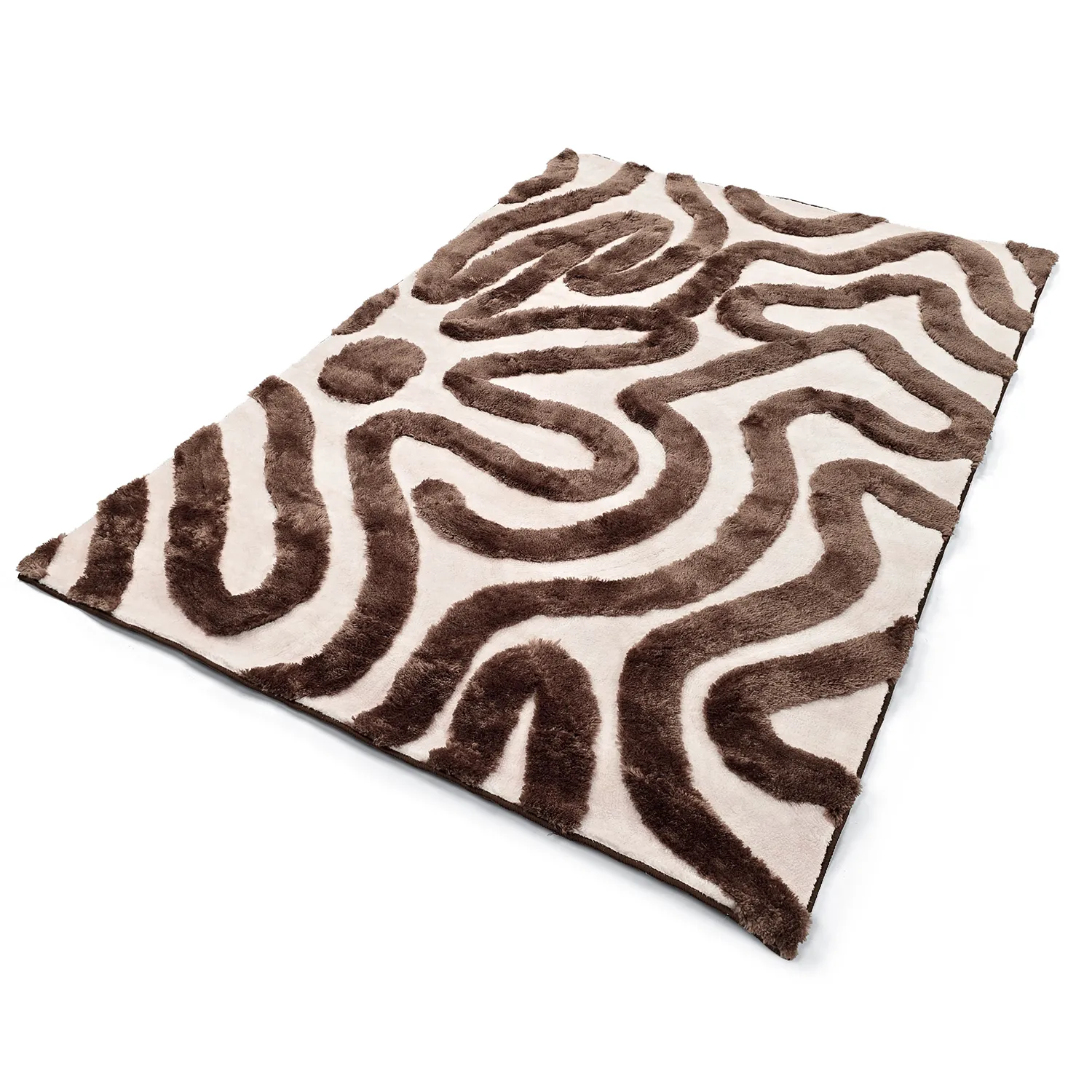 Tapis shaggy - Akaba (brun/rose clair)
