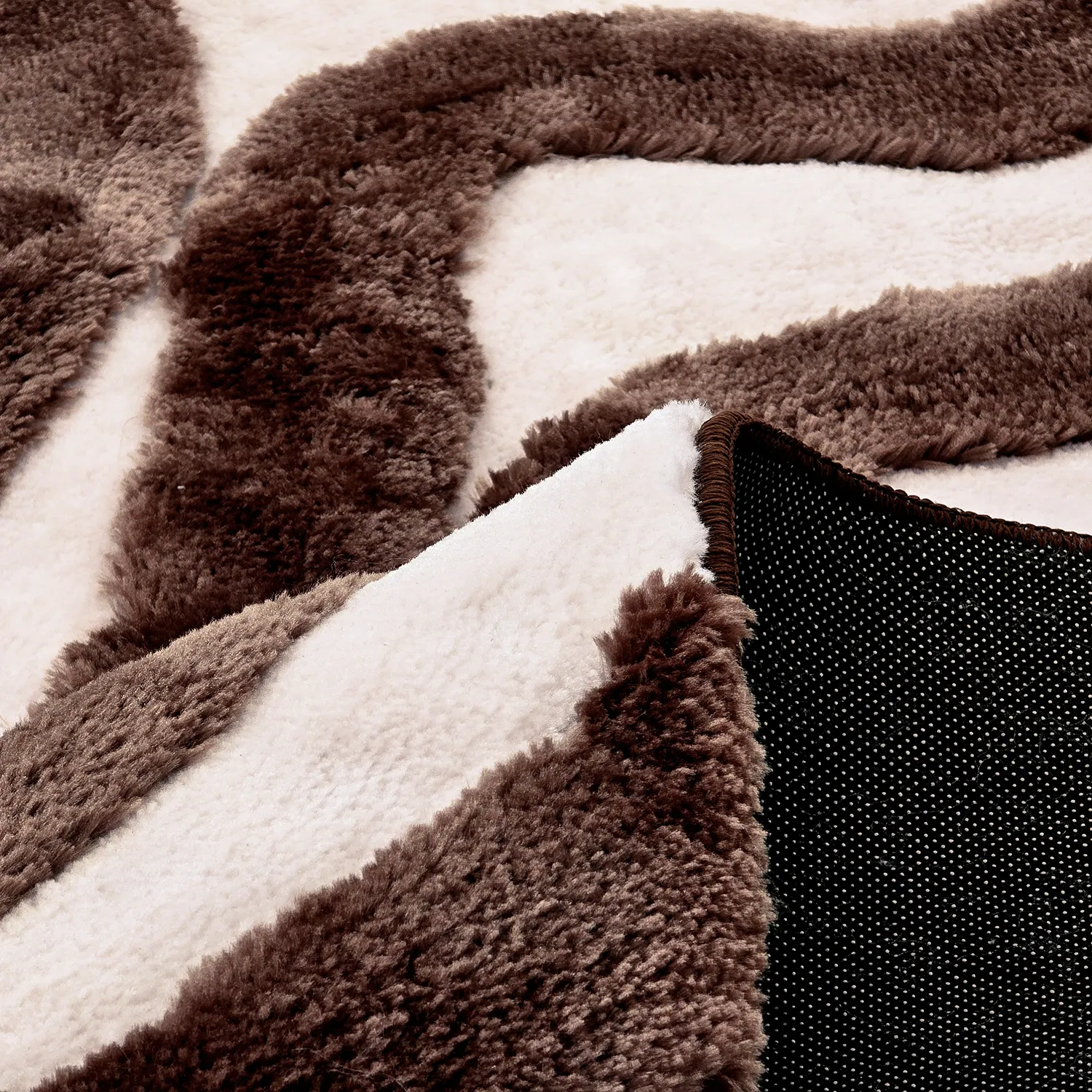 Tapis shaggy - Akaba (brun/rose clair)