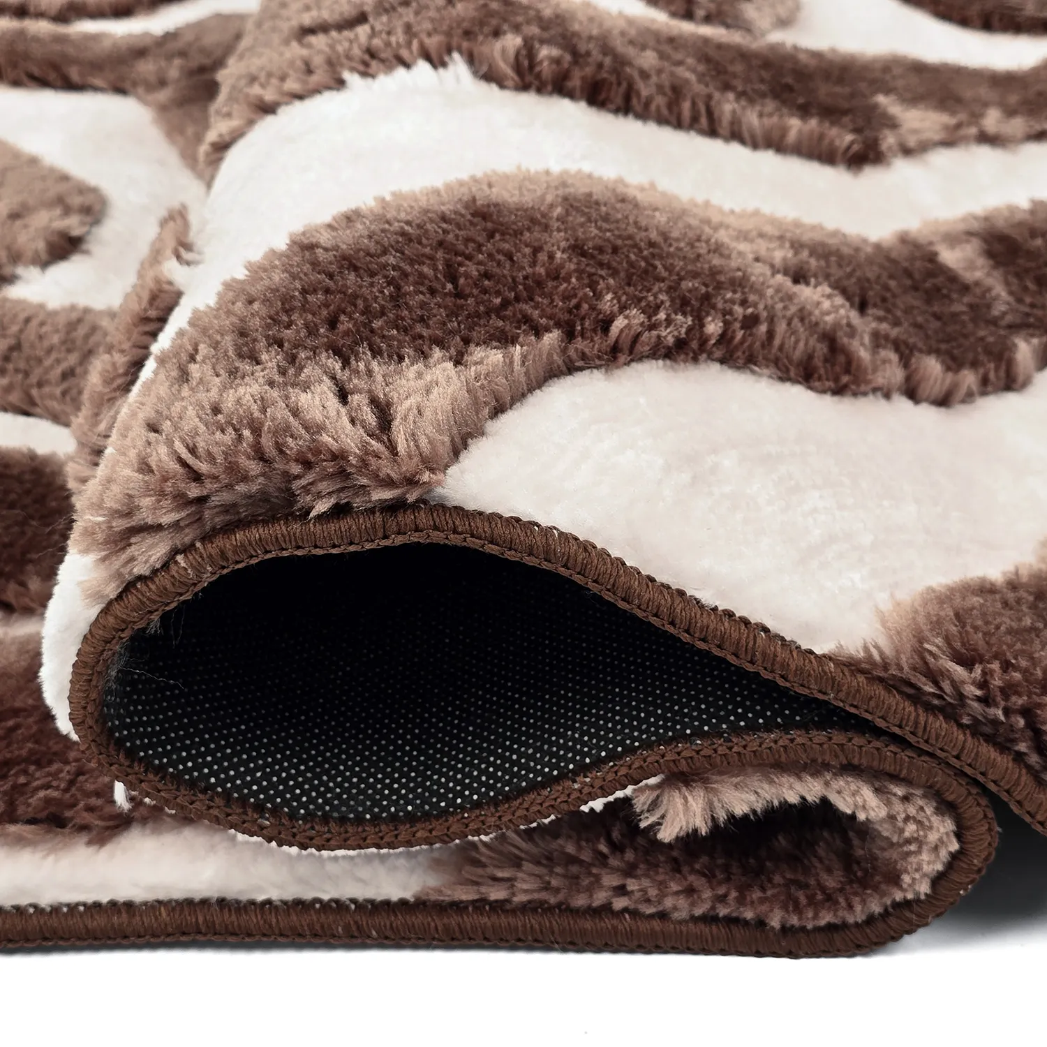 Tapis shaggy - Akaba (brun/rose clair)