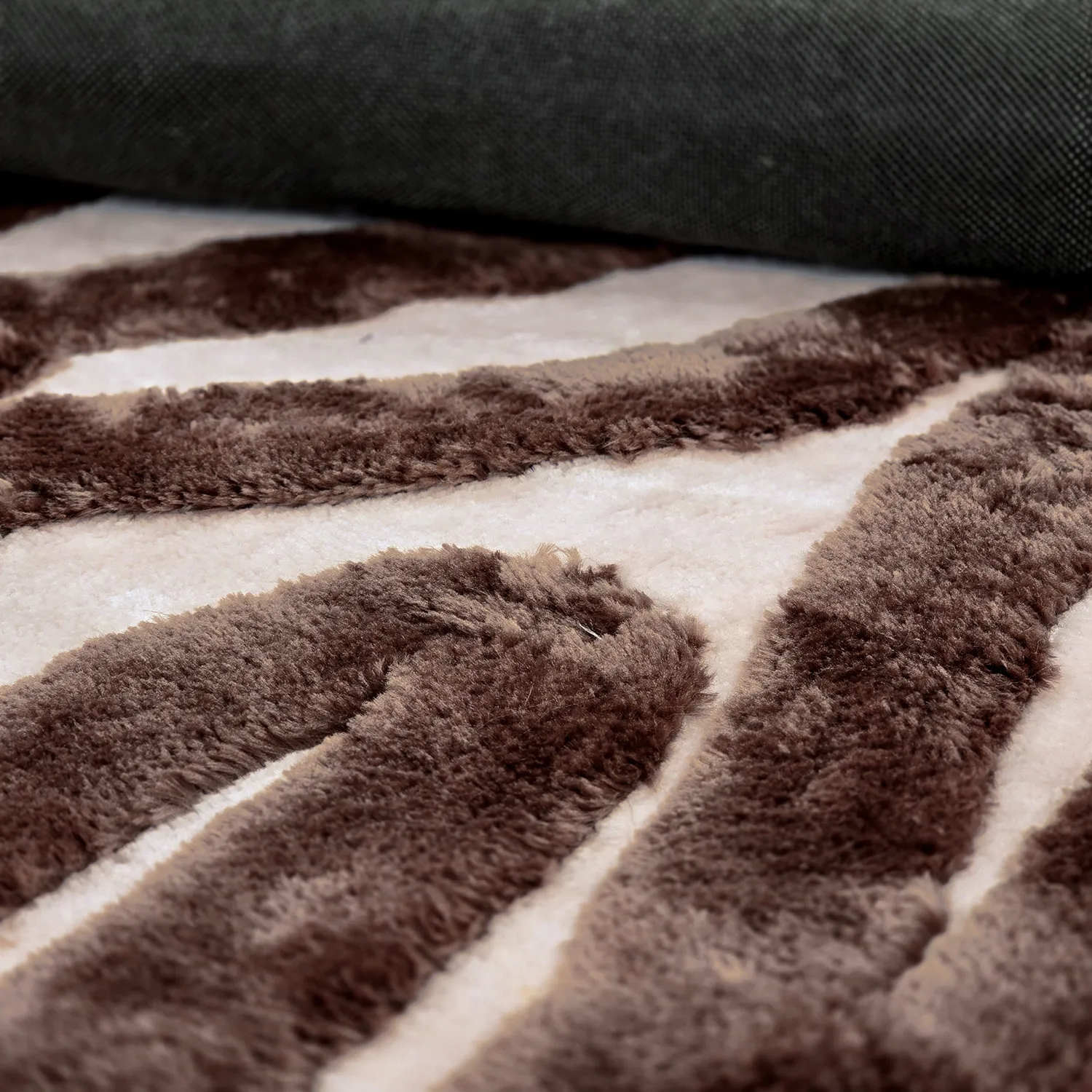 Tapis shaggy - Akaba (brun/rose clair)