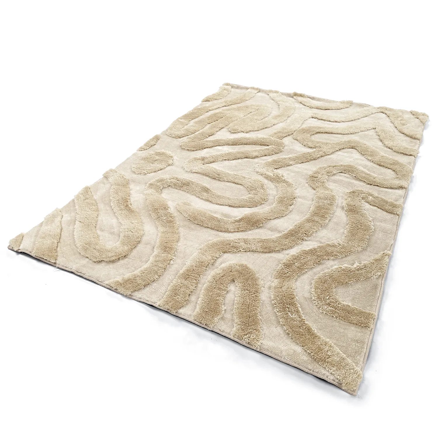 Tapis shaggy - Akaba (crème/beige)