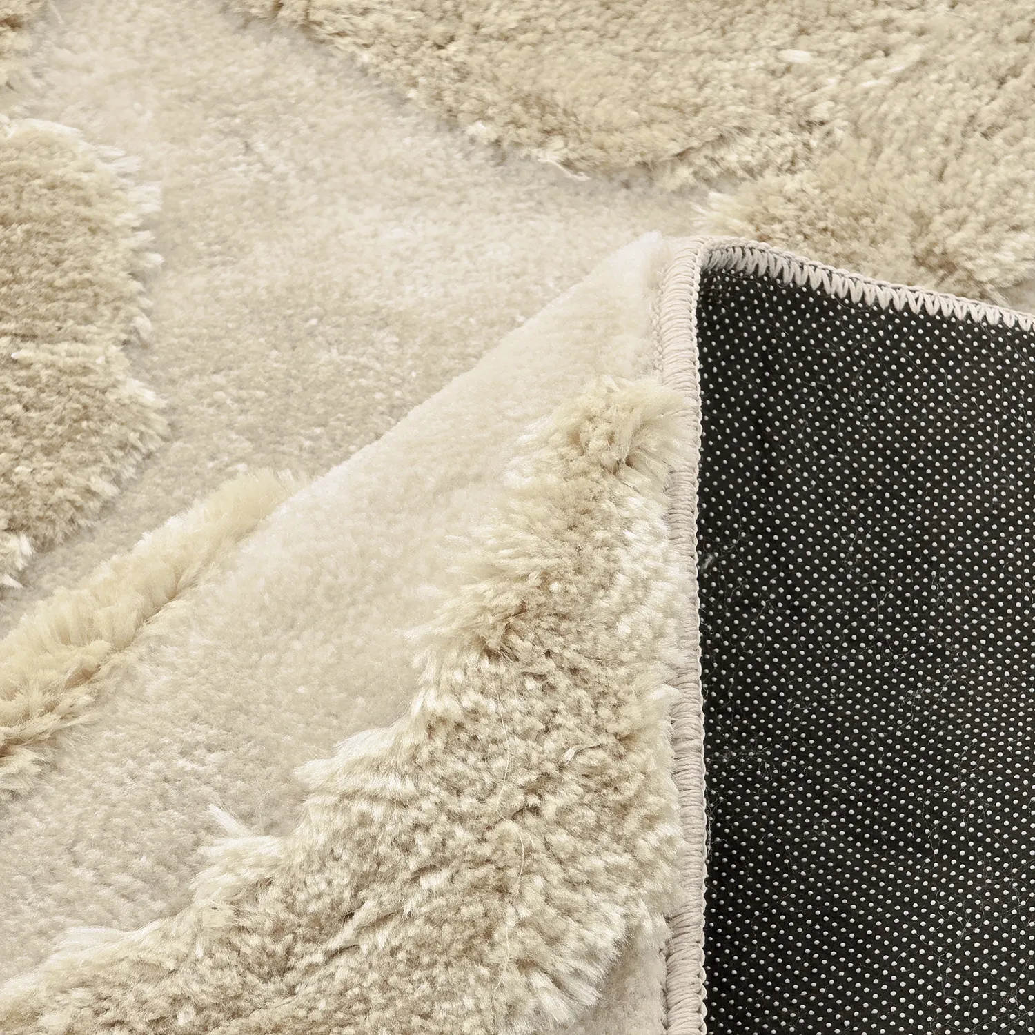 Tapis shaggy - Akaba (crème/beige)